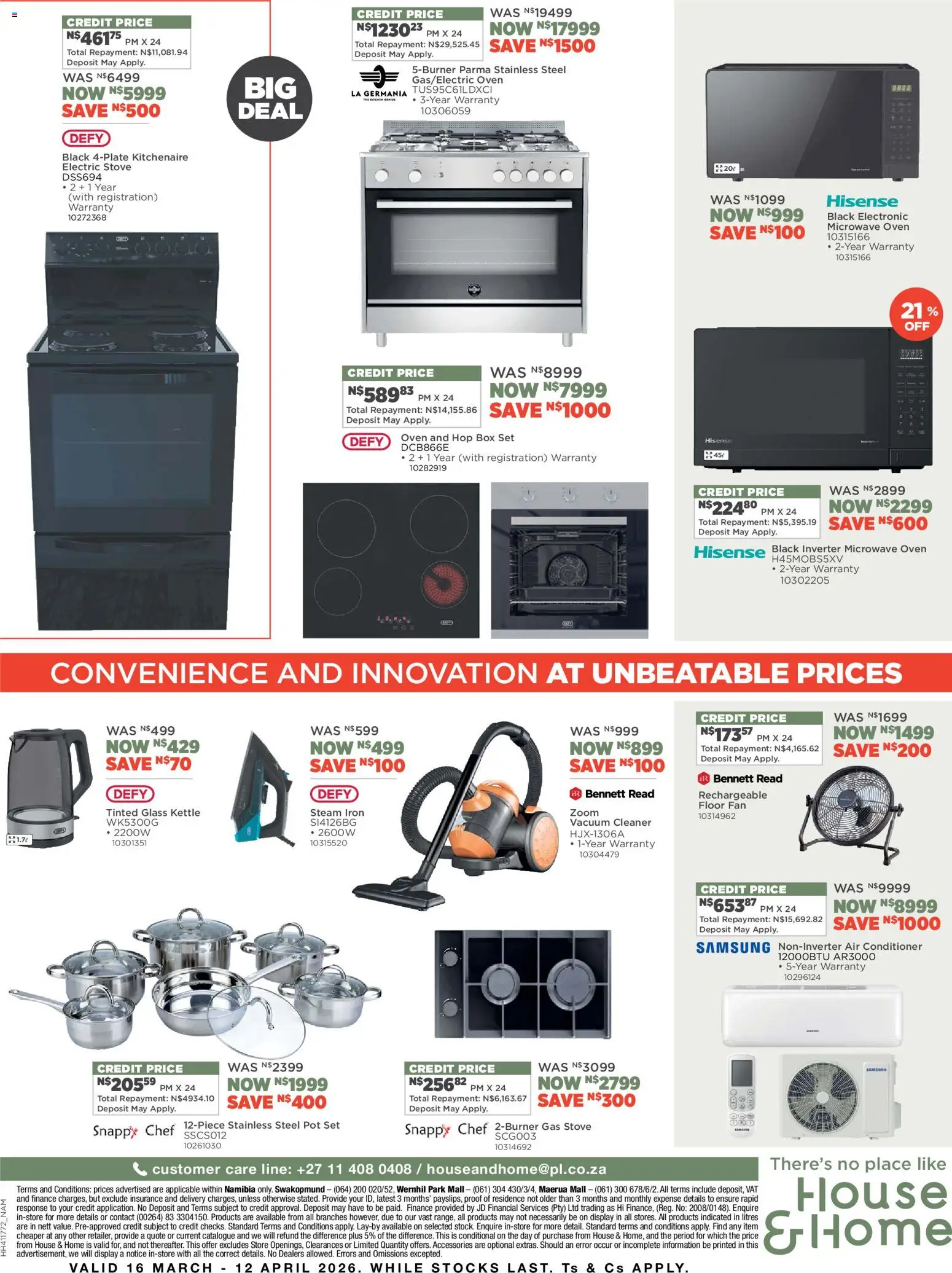 New House and Home catalogue – valid from 16.03.2026 | Page: 8 | Products: Stove, Kettle, Vacuum cleaner, Conditioner