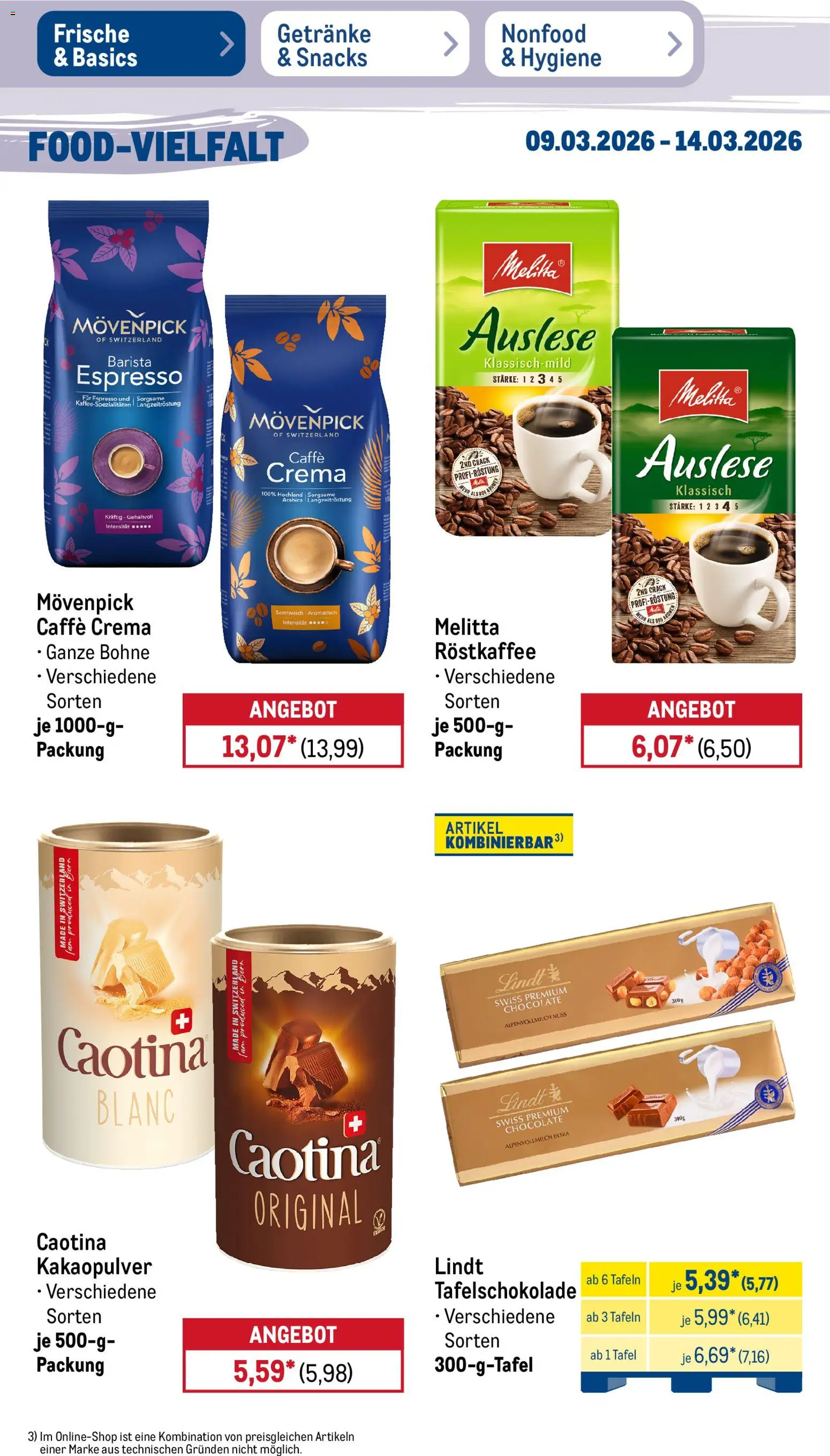 Metro Prospekt 	 – gültig ab 09.03.2026 | Seite: 25 | Produkte: Melitta, Lindt