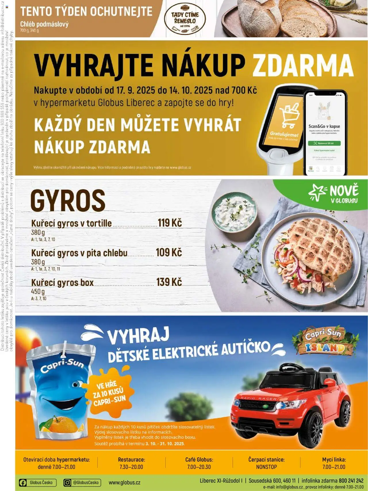 Globus leták - Liberec od 08.10.2025 | Strana: 34 | Produkty: Globus, Box, Chléb, Gyros