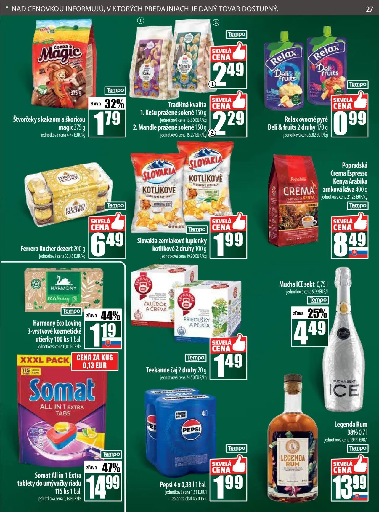Nové COOP Jednota akcie – leták je platný od 02.10.2025 | Strana: 27 | Produkty: Káva, Teekanne, Rum, Mandle
