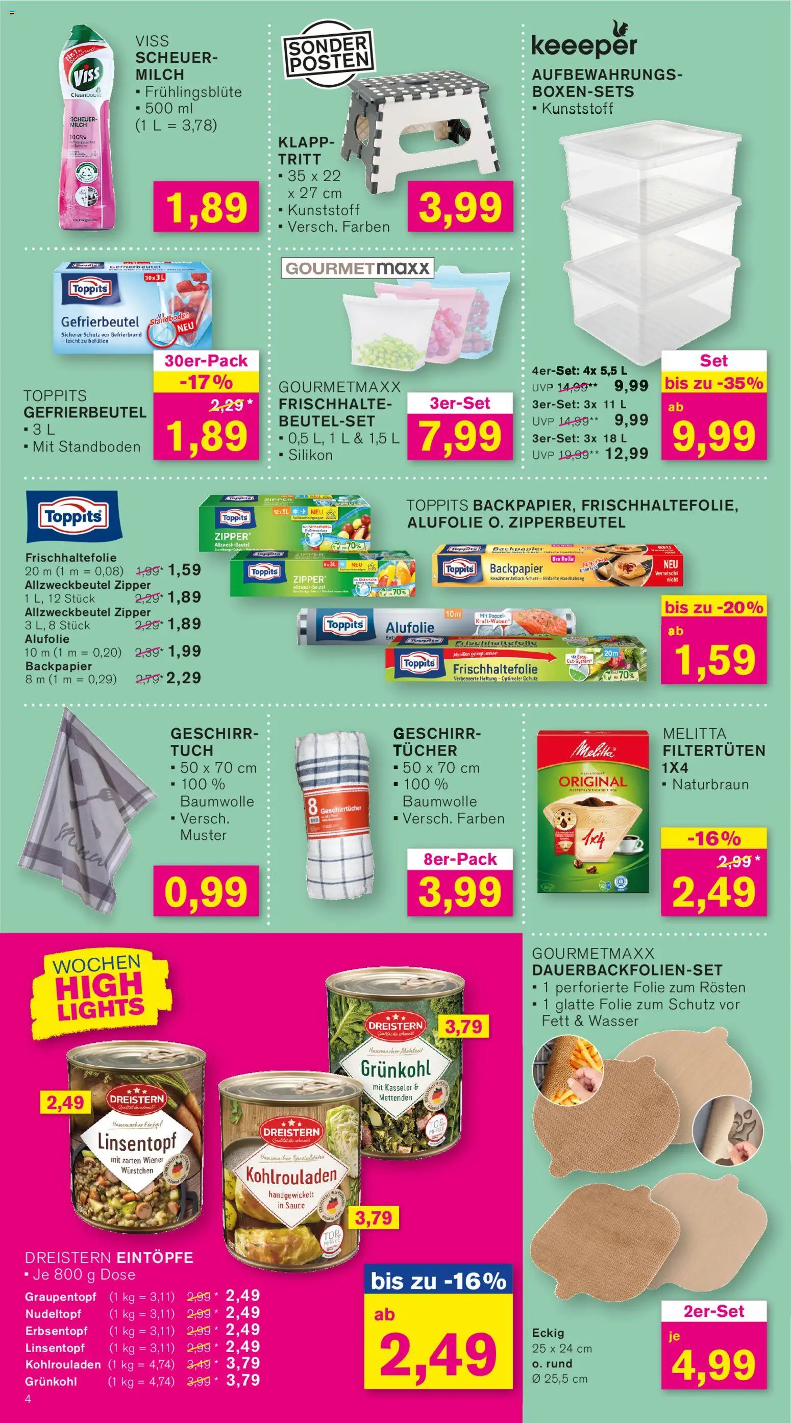 KODi Prospekt 	 – gültig ab 02.03.2026 | Seite: 4 | Produkte: Melitta, Milch, Wasser