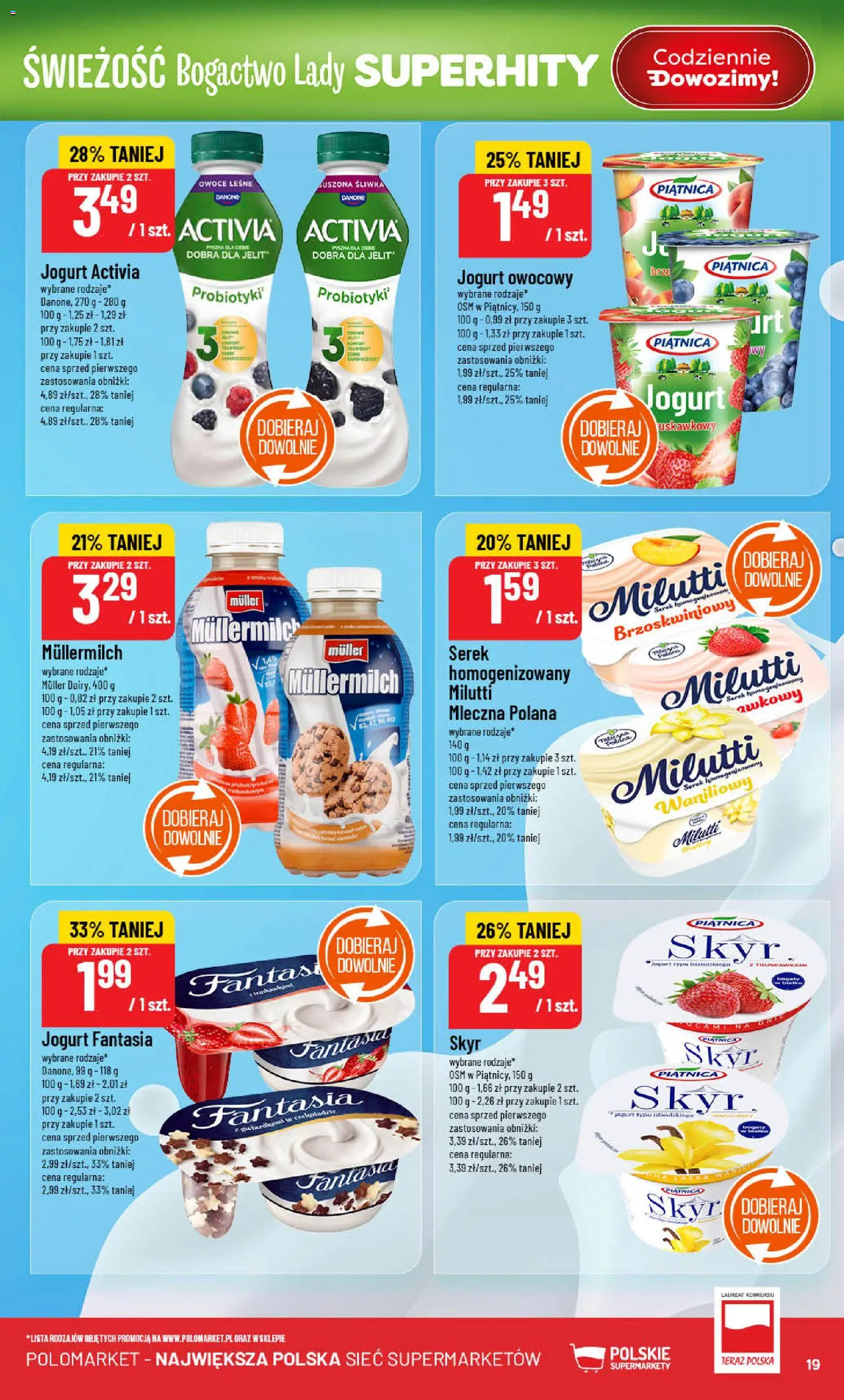 POLOmarket Gazetka od 18.02.2026 | Strona: 19 | Produkty: Serek, Jogurt owocowy, Jogurt, Owoce