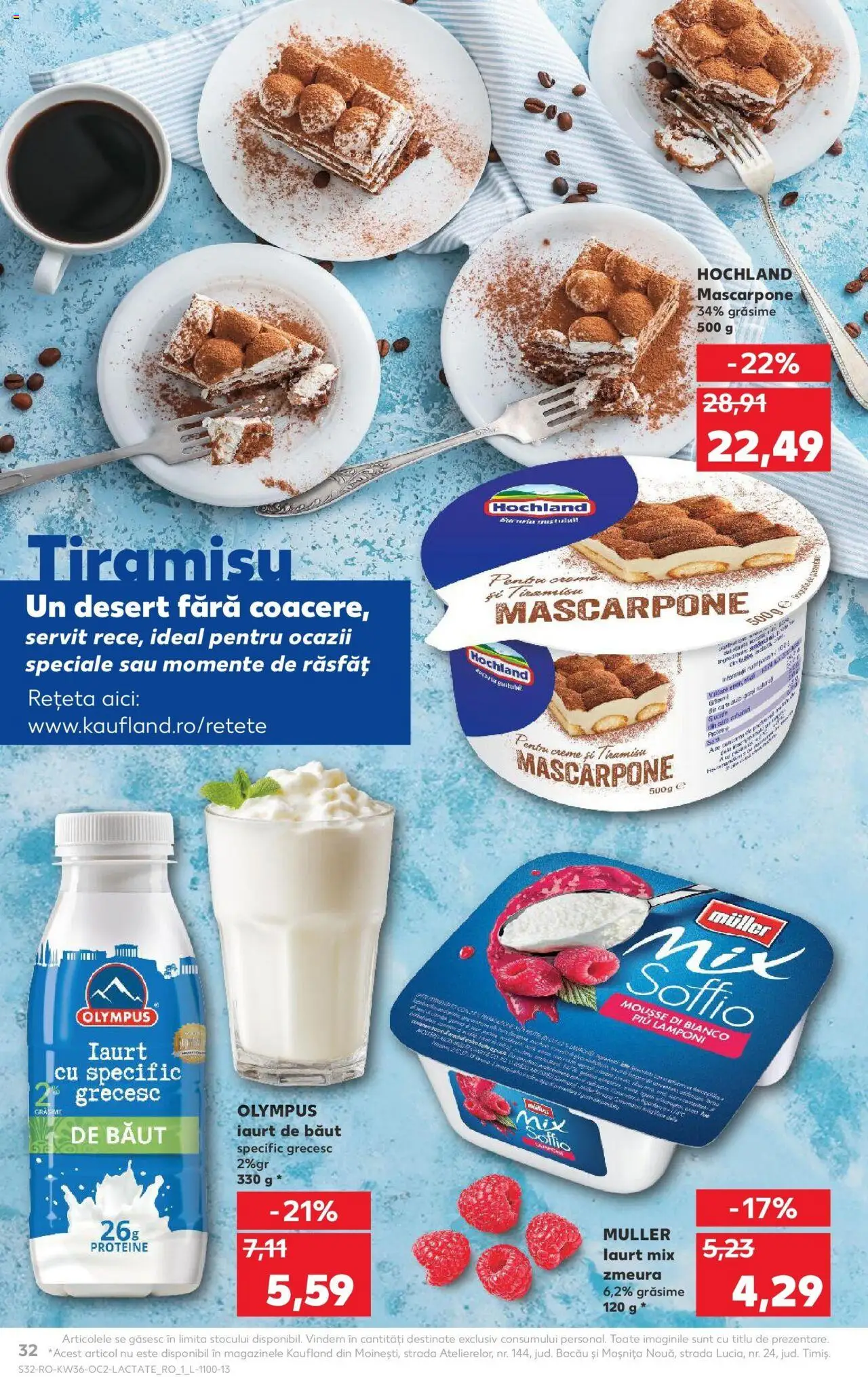 Noul catalog Kaufland – valabil de la 03.09.2025 | Pagină: 32 | Produse: Zmeură, Iaurt, Tiramisu, Mascarpone