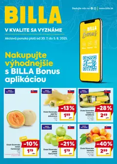 Billa Bonus - náhľad platný od 30.07.2025