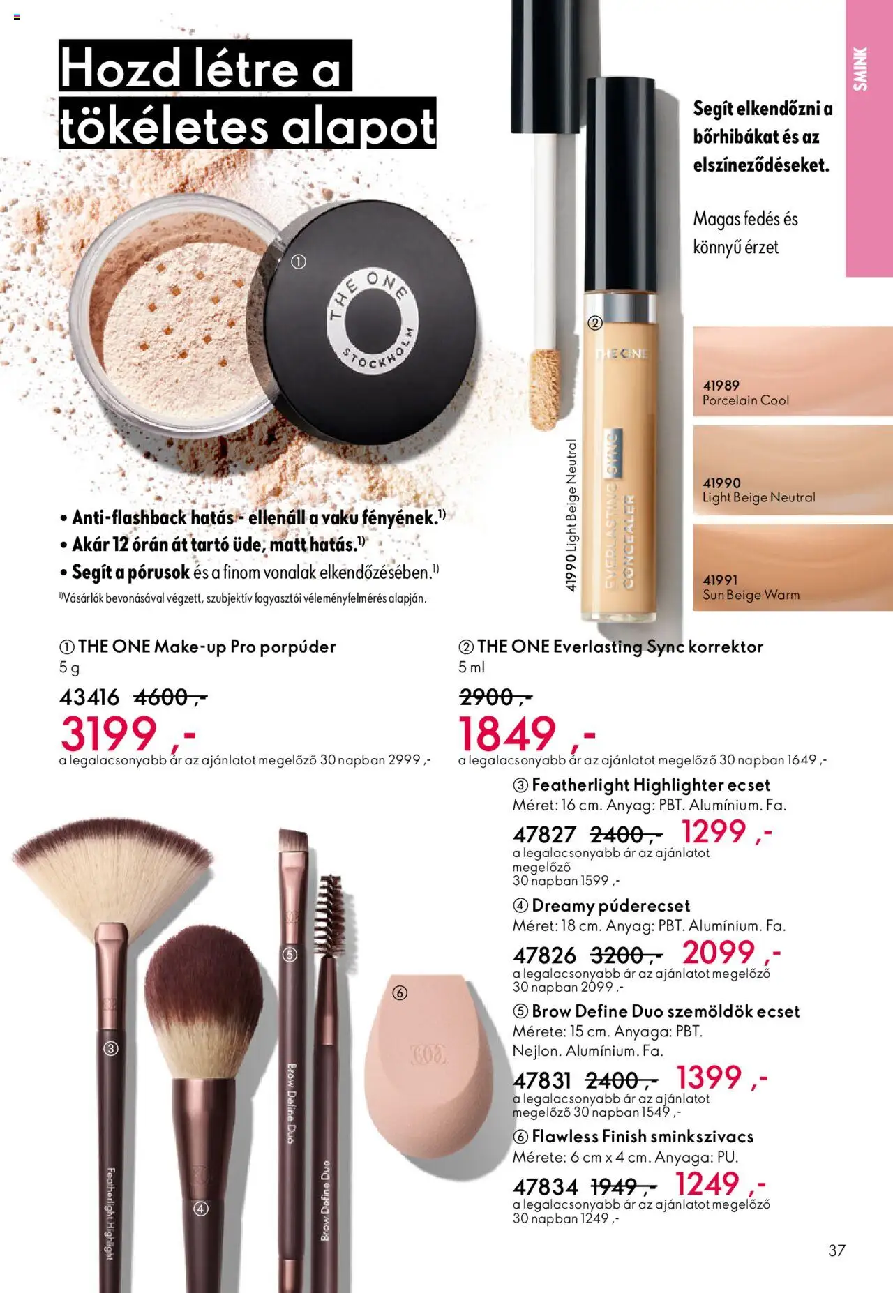Oriflame akciós ujság - amely érvényes a következő dátumtól: 01.10.2025 | Oldal: 37 | Termékek: Púderecset, Korrektor, Smink, Ecset