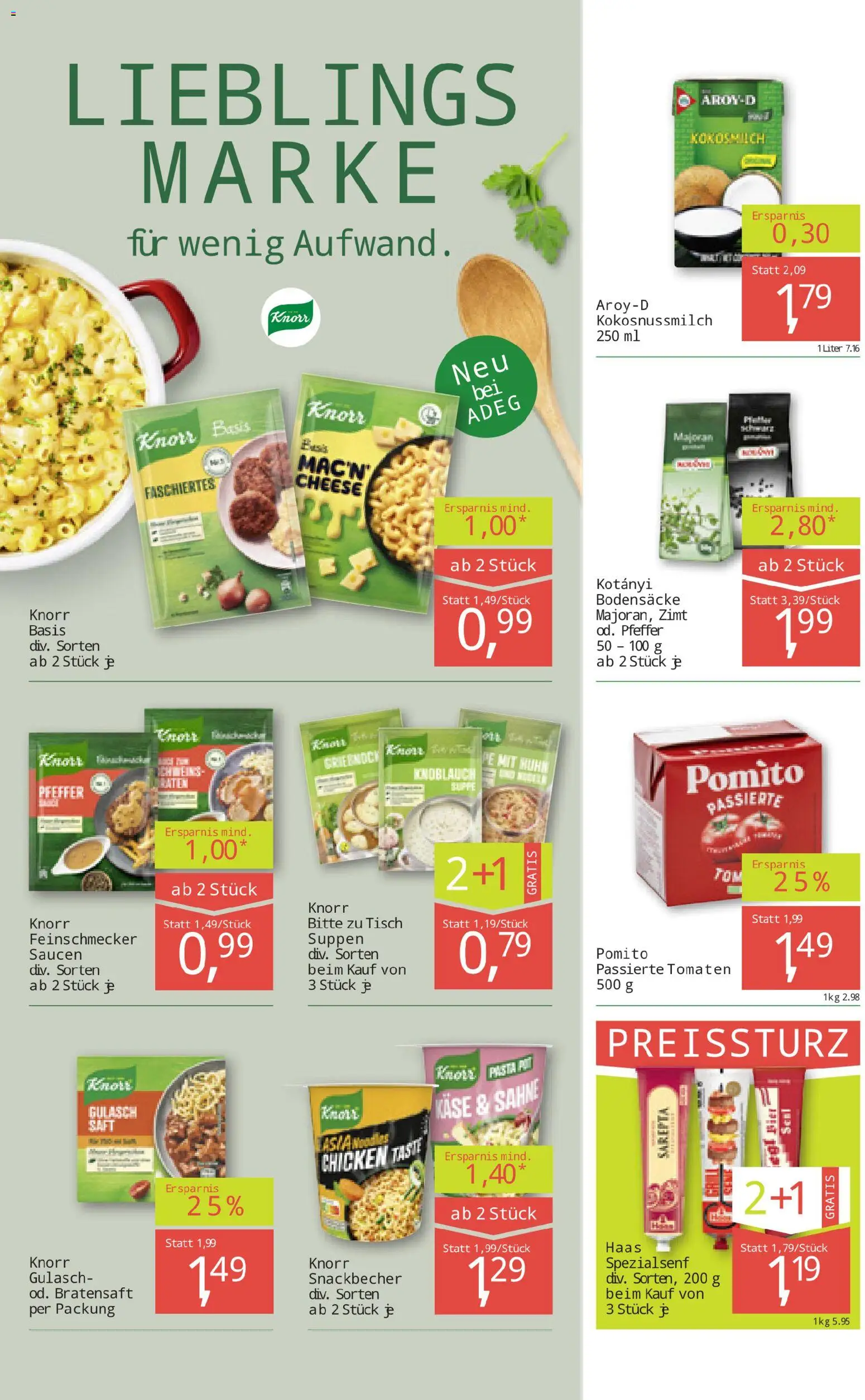 ADEG Flugblatt gültig ab 06.11.2025 | Seite: 8 | Produkte: Sahne, Knoblauch, Tisch, Saft