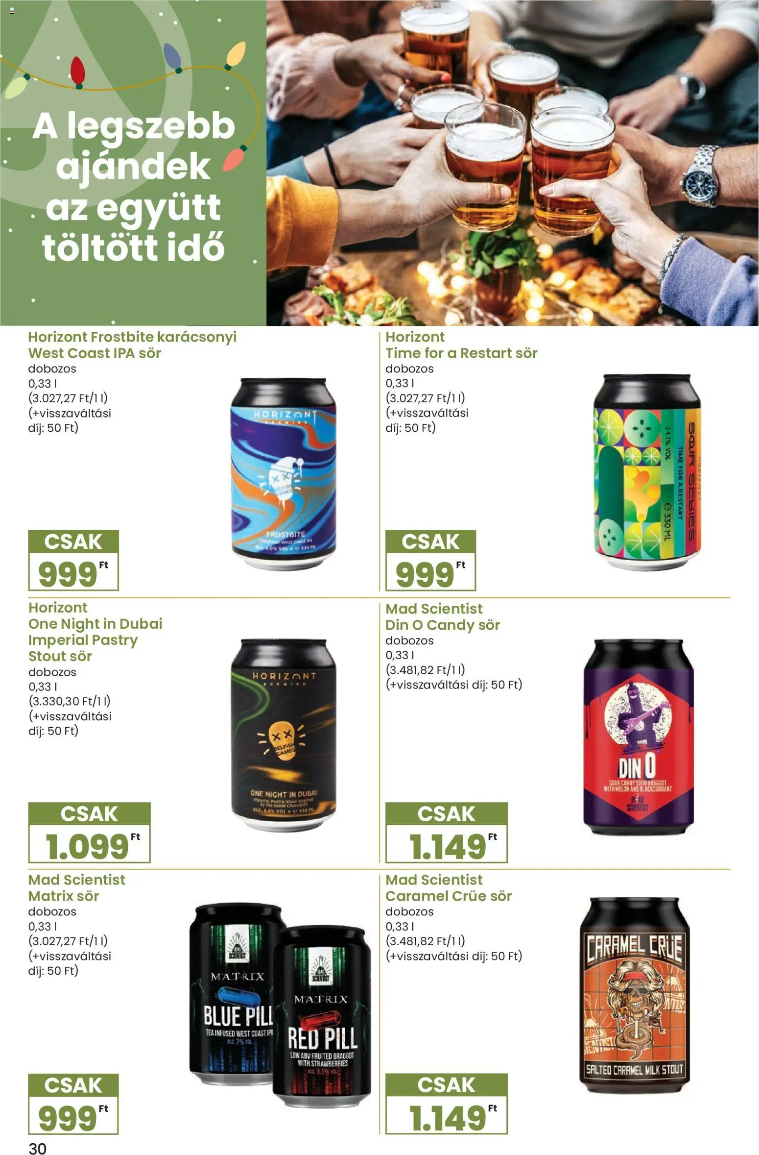 Spar akciós ujság - amely érvényes a következő dátumtól: 27.11.2025 | Oldal: 30 | Termékek: Sör, Tea