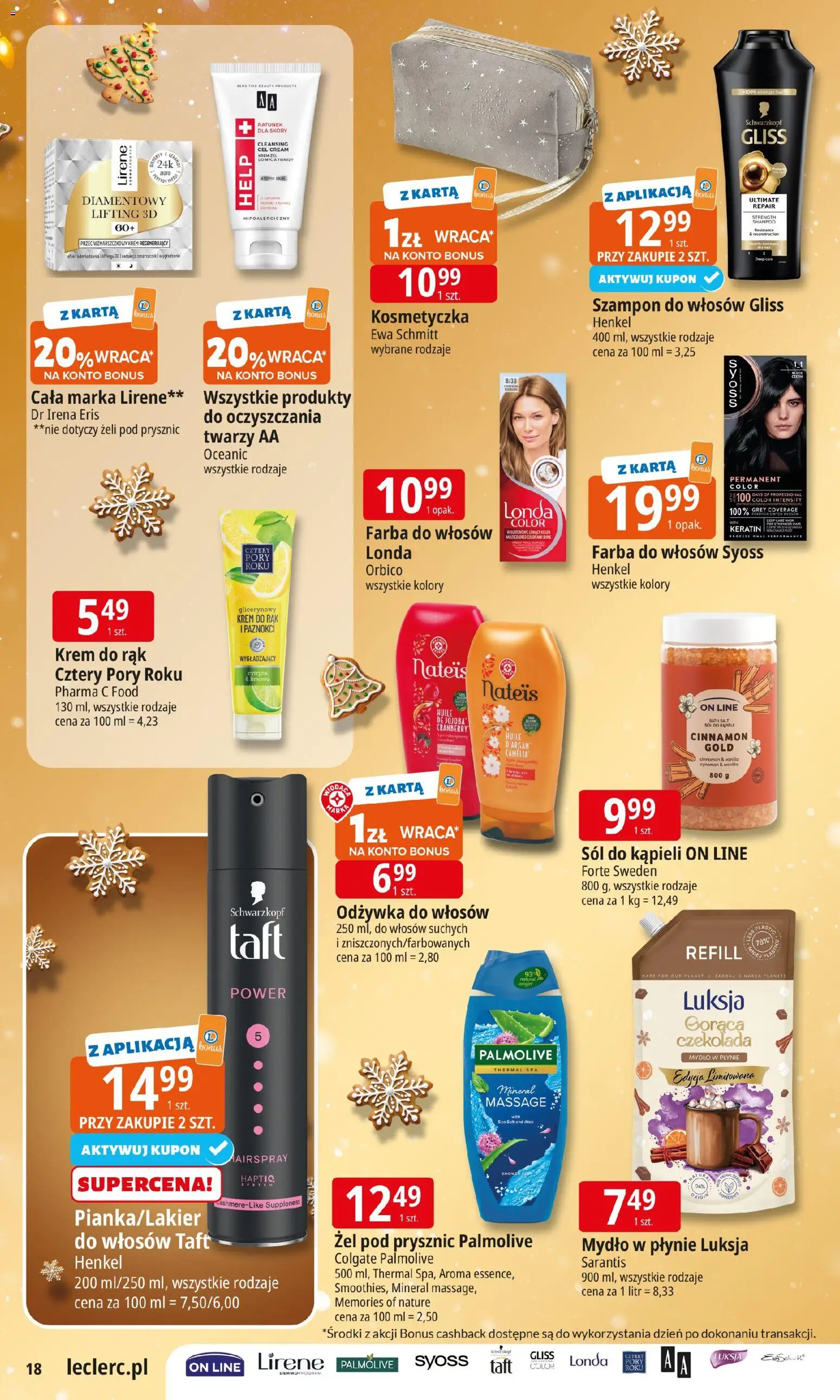 E.Leclerc Gazetka - Radom od 09.12.2025 | Strona: 18 | Produkty: Farba do włosów, Odżywka, Krem do rąk, Mydło