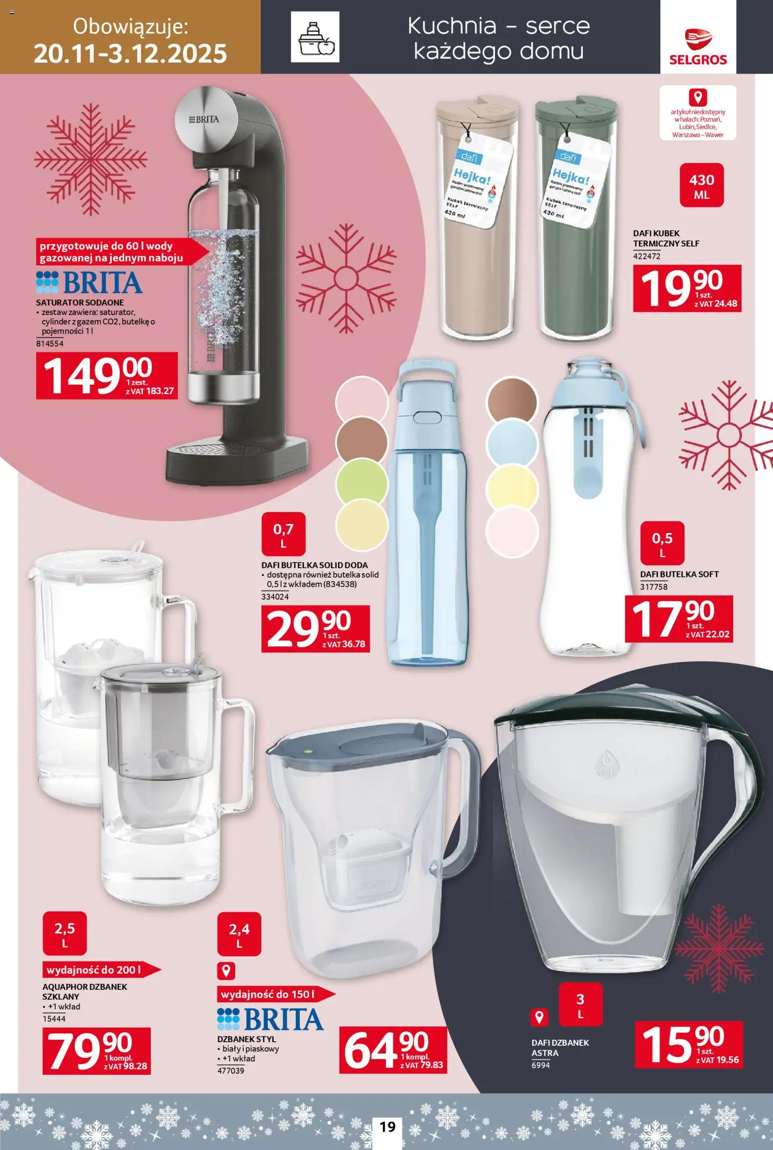 Selgros cash&carry Gazetka - Home&Deco od 20.11.2025 | Strona: 19 | Produkty: Dzbanek