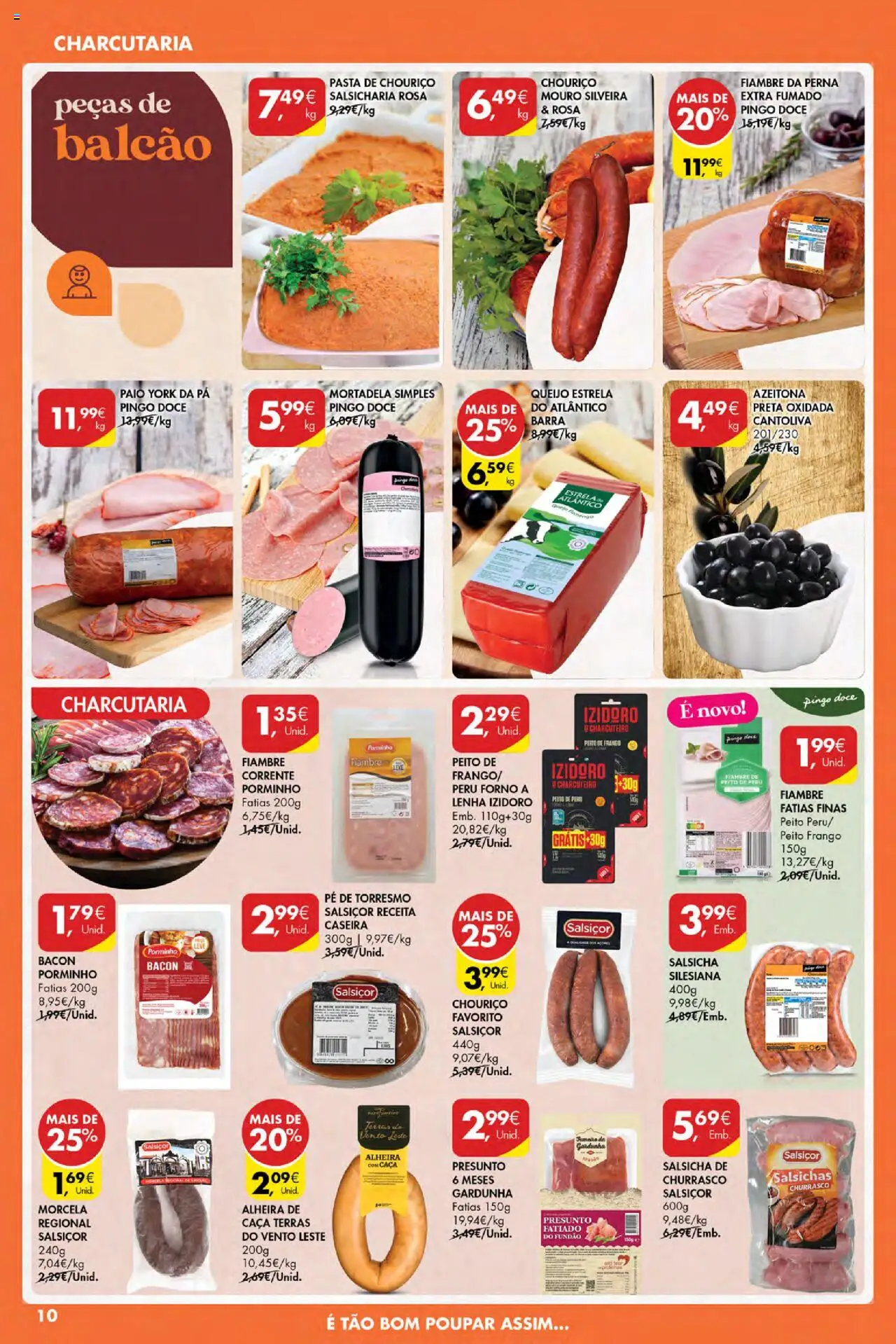 Pingo Doce Poupe Esta Semana Açores │ válido de 11.09.2025 | Página: 10 | Produtos: Mortadela, Peito de frango, Peito de peru, Queijo
