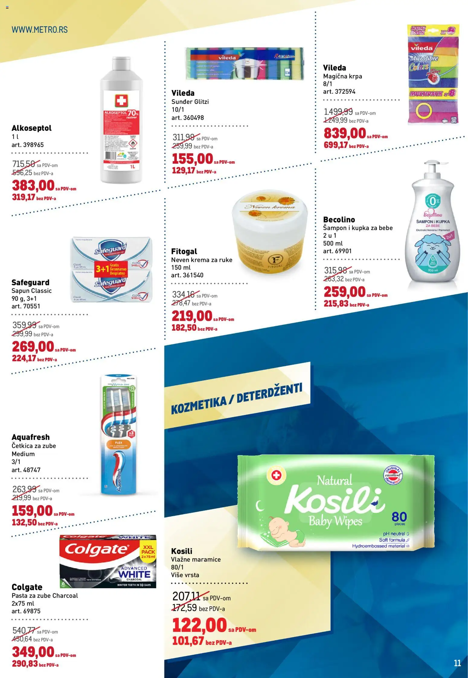 Metro katalog - važi od 08.01.2026 | Strana: 11 | Proizvode: Krema za ruke, Sapun, Vlažne maramice, Pasta za zube