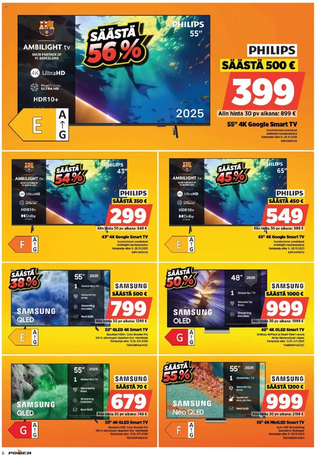 Power tarjoukset – voimassa 13.10.2025 alkaen | Sivu: 6 | Tuotteet: TV