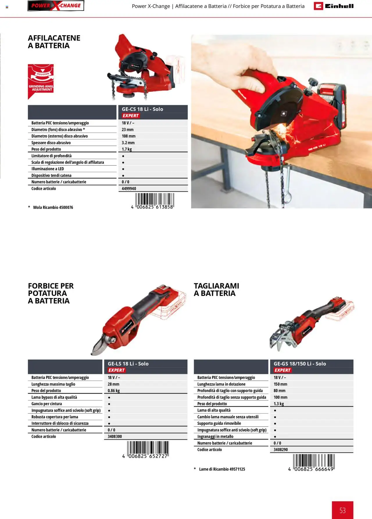 Volantino Einhell del 01.02.2025 | Pagina: 53 | Prodotti: Cintura, Forbice, Disco, Batteria