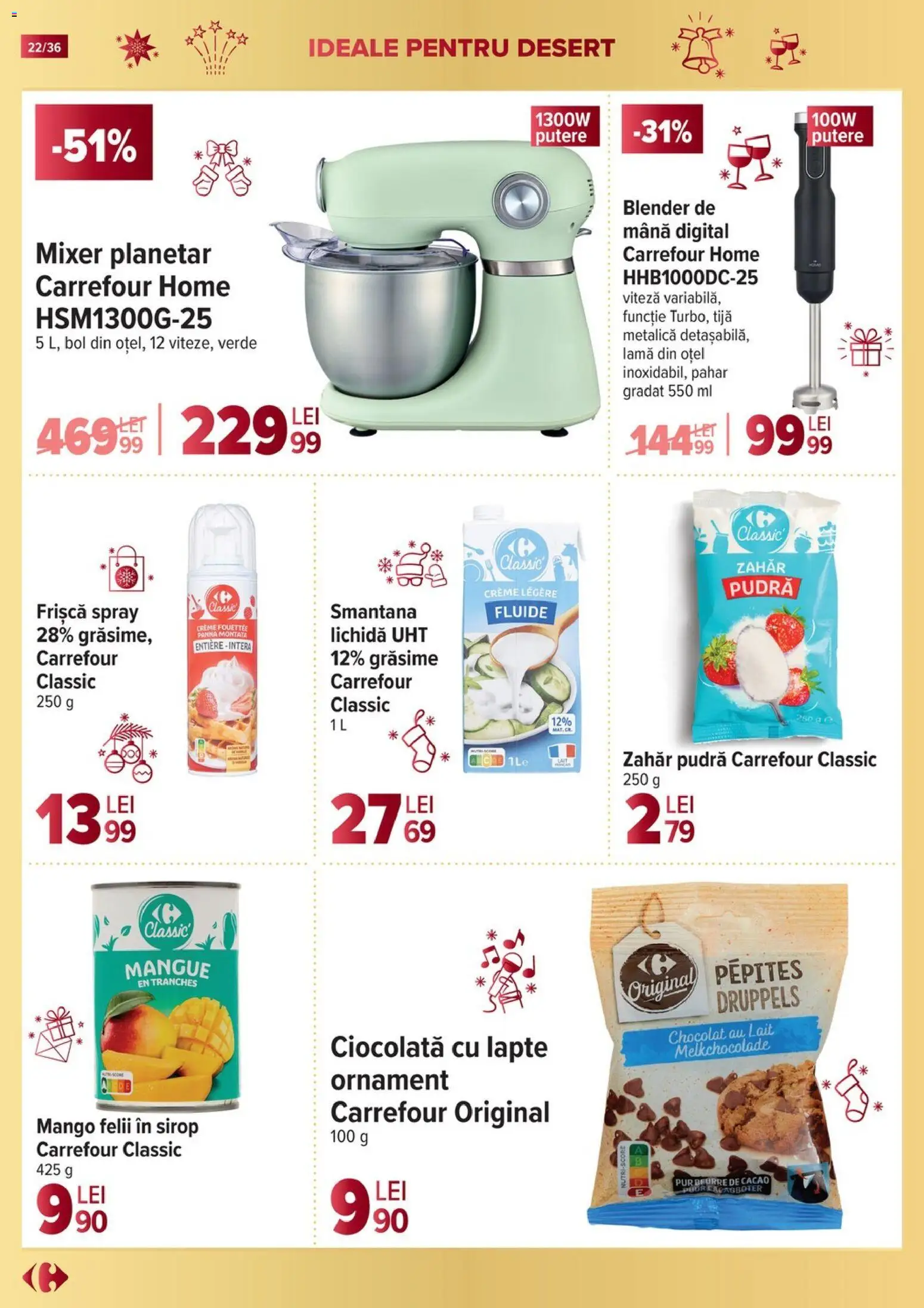 Noul catalog Carrefour – valabil de la 19.11.2025 | Pagină: 22 | Produse: Blender, Ciocolată, Cacao, Mango