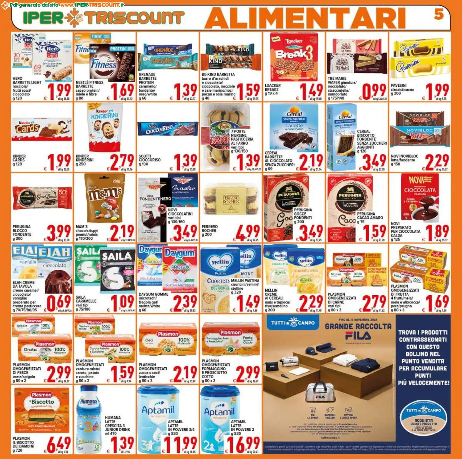Volantino Ipertriscount del 07.11.2025 | Pagina: 5 | Prodotti: Nocciole, Zucchine, Cacao, Miele