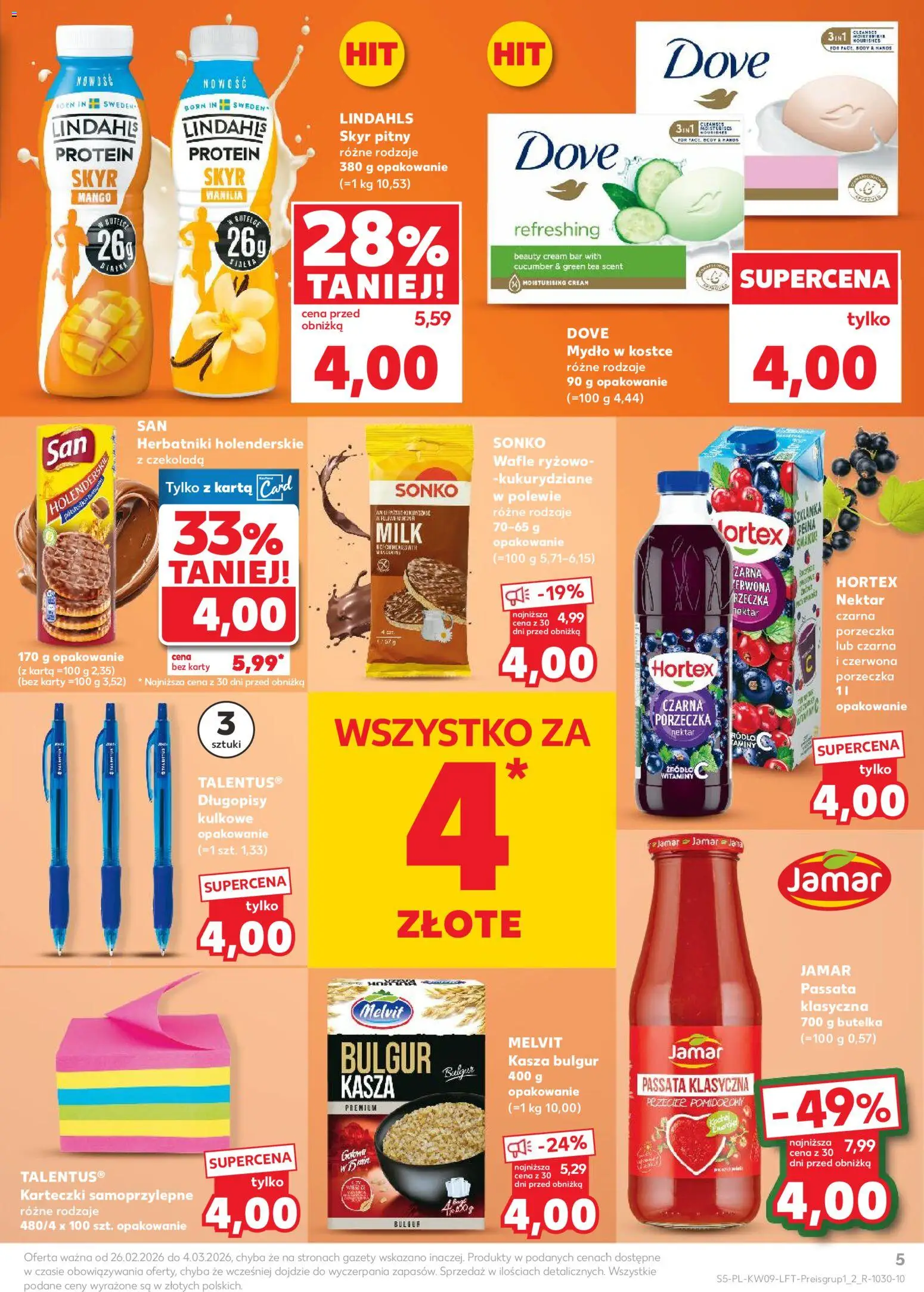Kaufland Polsko leták od 26.02.2026 | Strana: 5 | Produkty: Passata, Skyr, Karty, Dove