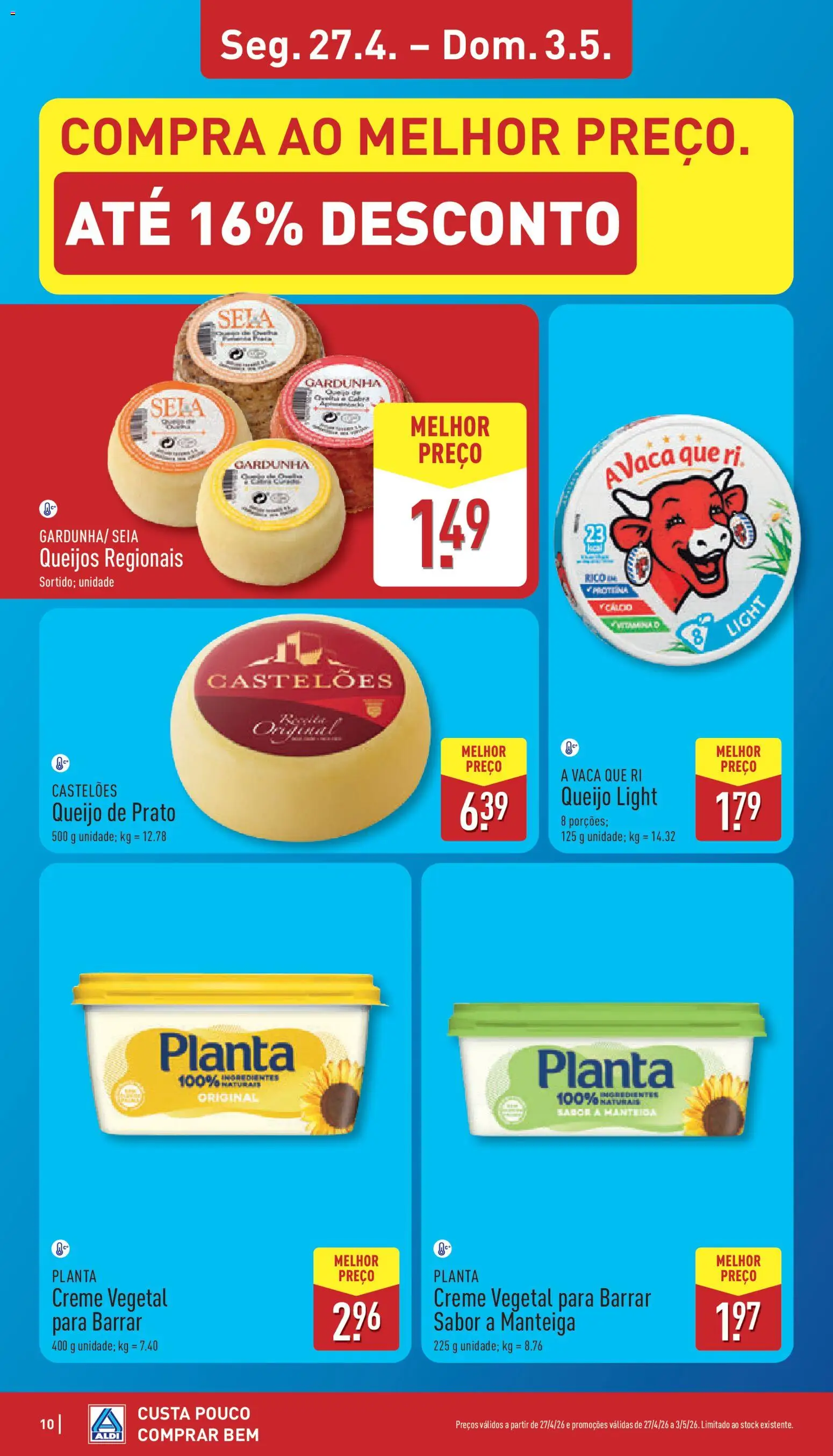Aldi folheto │ válido de 27.04.2026 | Página: 10 | Produtos: Manteiga, Queijo, Vitamina d, Creme