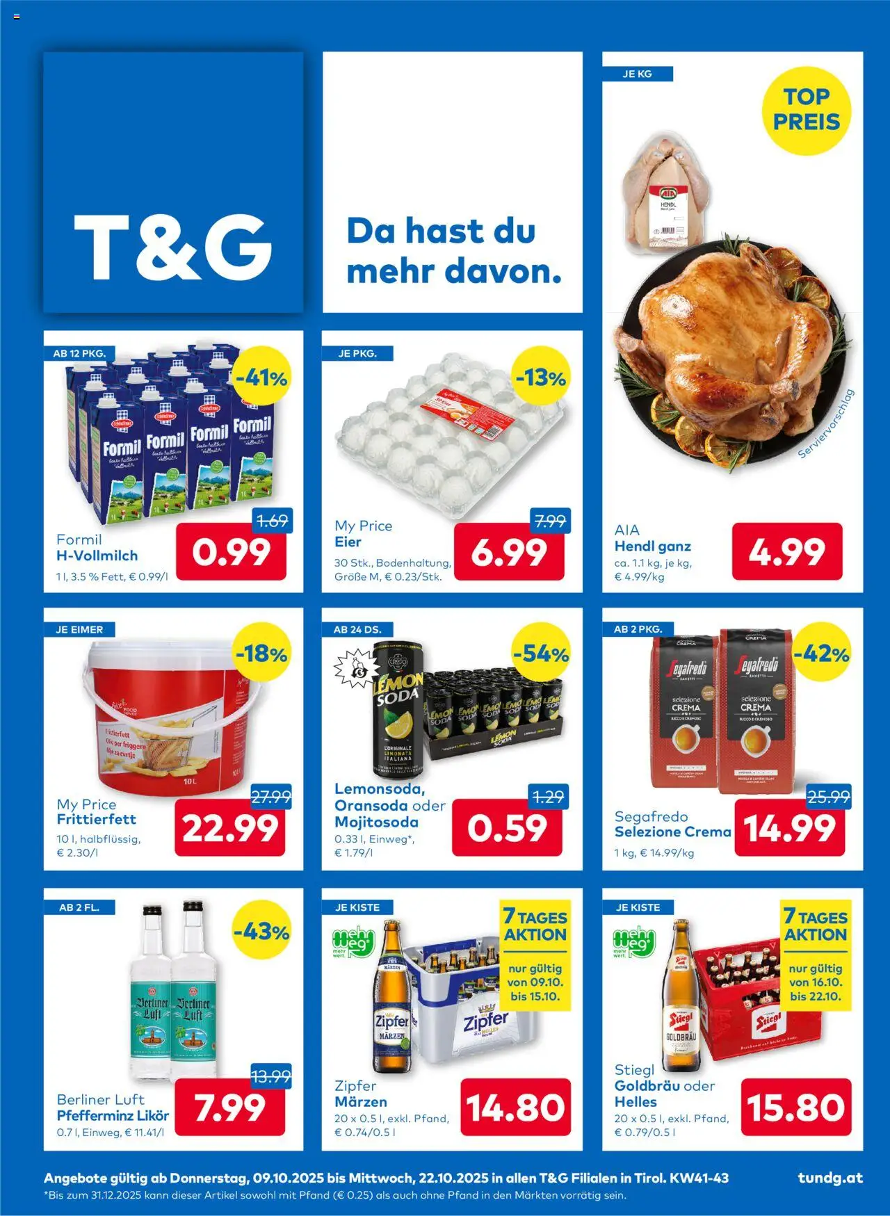 T&G Flugblatt gültig ab 09.10.2025 | Seite: 1 | Produkte: Eier
