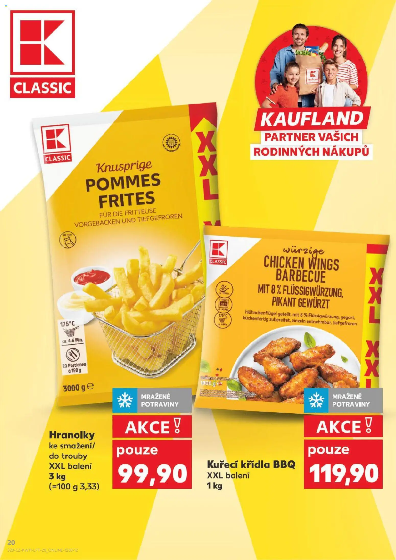 Kaufland leták od 11.03.2026 | Strana: 20 | Produkty: Hranolky, Kuřecí Křídla, Potraviny