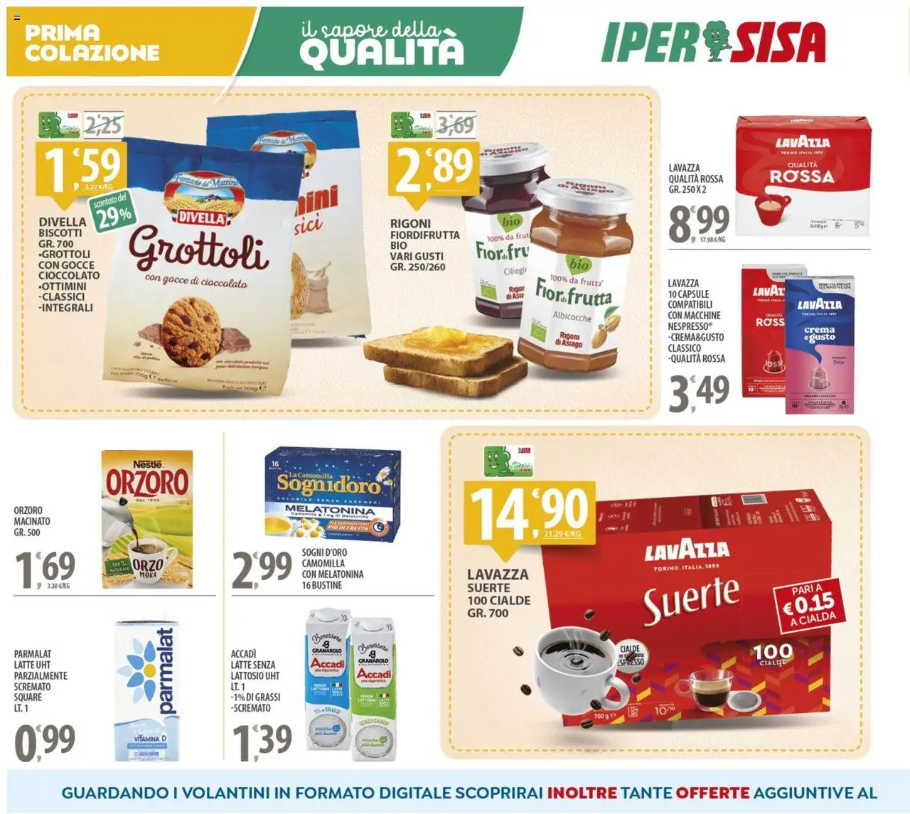 Volantino SISA del 03.10.2025 | Pagina: 8 | Prodotti: Biscotti, Latte, Albicocche, Macinato