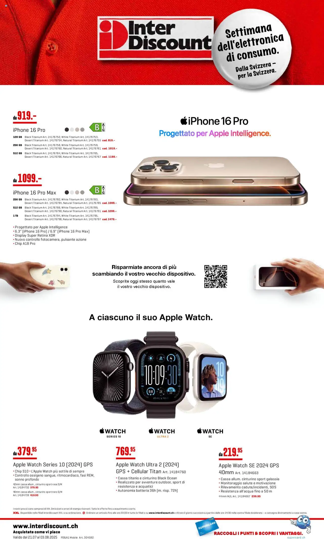 Interdiscount Aktionen IT ab 21.07.2025 | Seite: 4 | Produkte: Apple, Iphone, Apple Watch