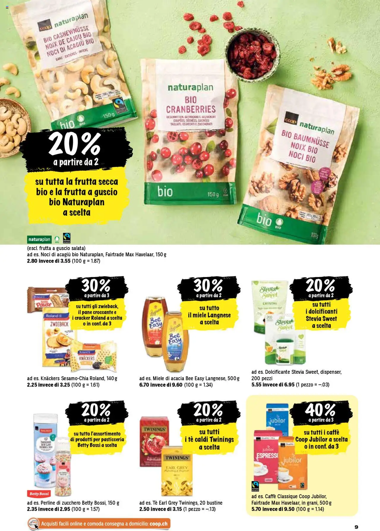 Coop - Una settimana di azioni – gültig ab 23.10.2025 | Seite: 9 | Produkte: Cashewnüsse, Pane, Miele
