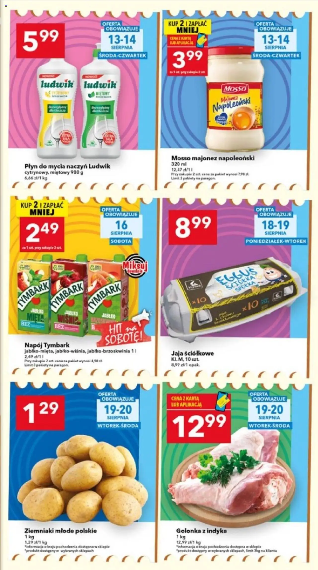 Lewiatan gazetka - Warszawa od 13.08.2025 | Strona: 3 | Produkty: Karta, Ziemniaki, Majonez, Płyn do mycia naczyń