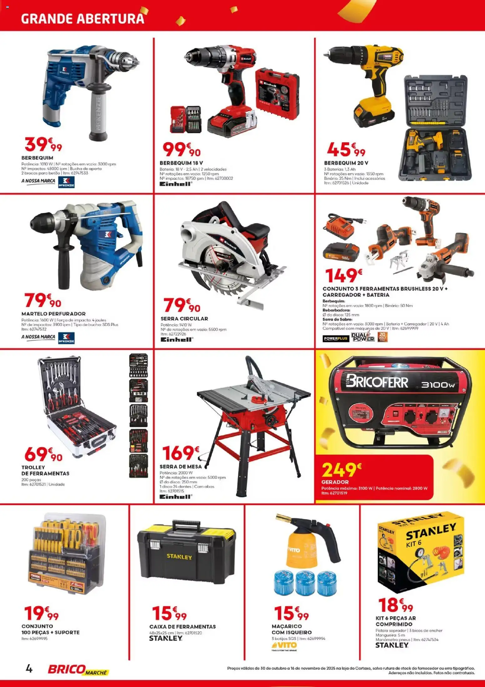 BricoMarché - Folheto Abertura Cartaxo │ válido de 30.10.2025 | Página: 4 | Produtos: Ferramentas, Caixa, Bateria, Martelo