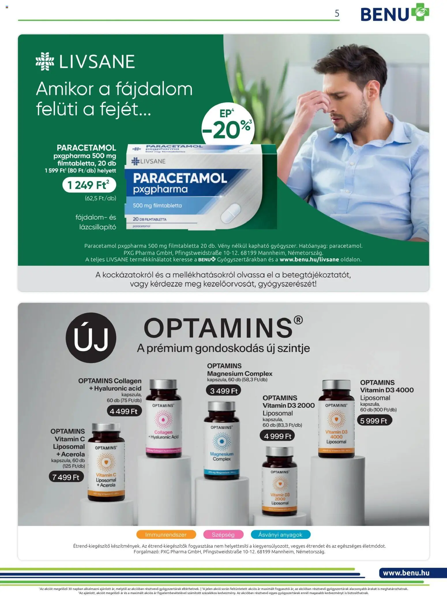 BENU Gyógyszertárak akciós ujság - amely érvényes a következő dátumtól: 01.01.2026 | Oldal: 5 | Termékek: Vitamin c
