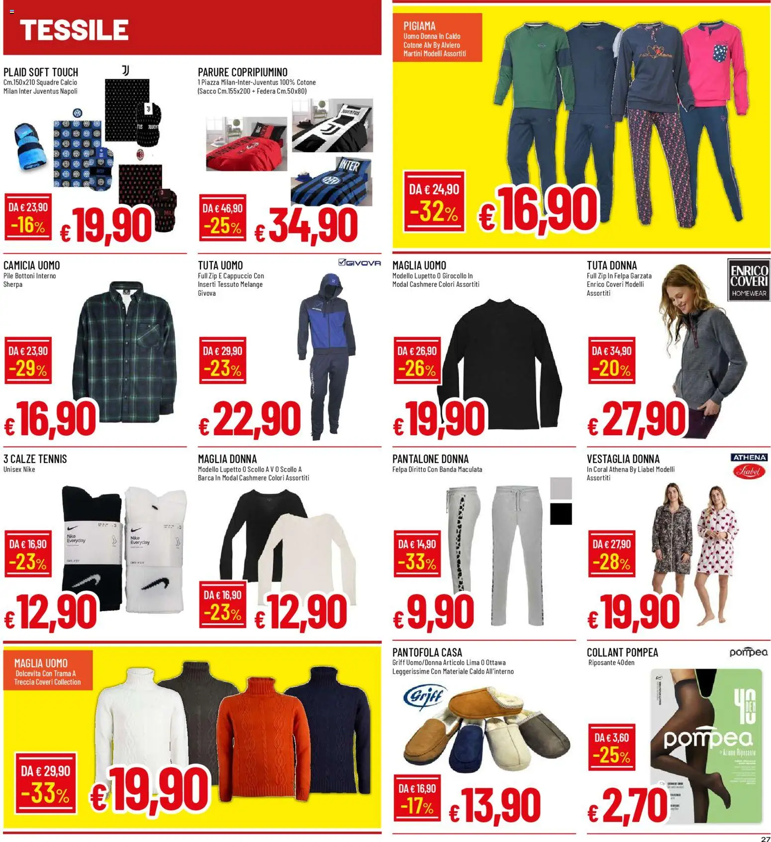 Volantino Famila del 13.11.2025 | Pagina: 27 | Prodotti: Copripiumino, Plaid, Camicia, Collant