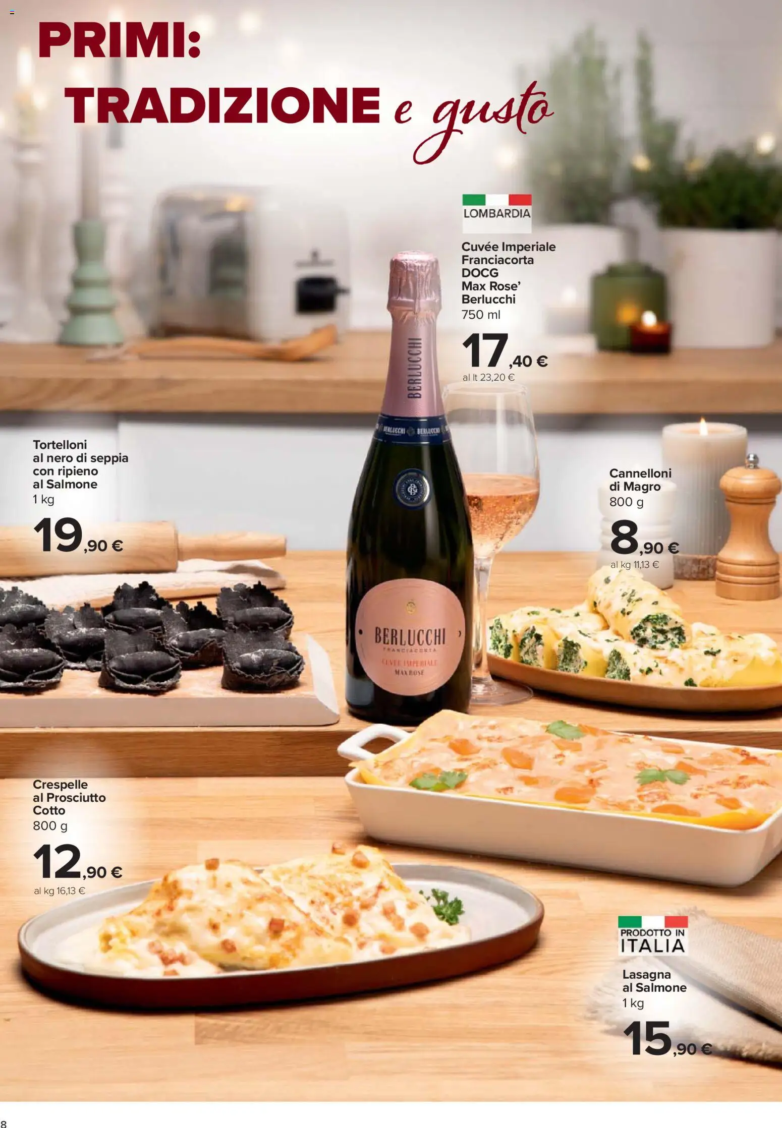 Volantino Carrefour del 27.11.2025 | Pagina: 8 | Prodotti: Prosciutto Cotto, Salmone, Prosciutto, Tortelloni