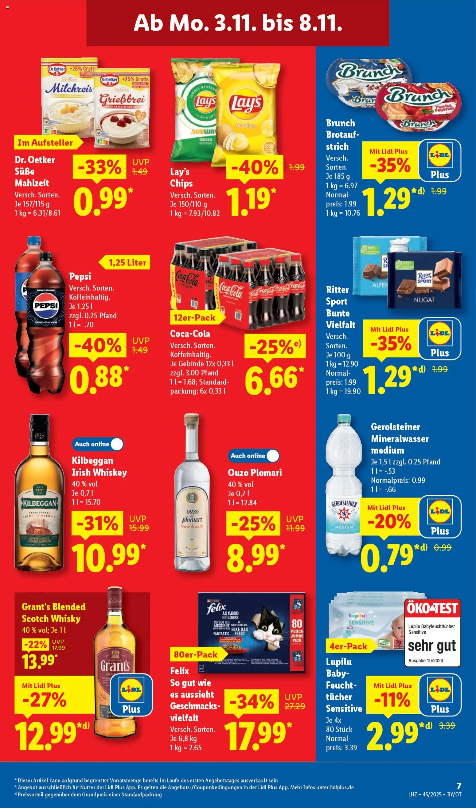 Lidl Prospekt Uffenheim – gültig ab 03.11.2025 | Seite: 13 | Produkte: Whisky, Cola, Whiskey, Gerolsteiner