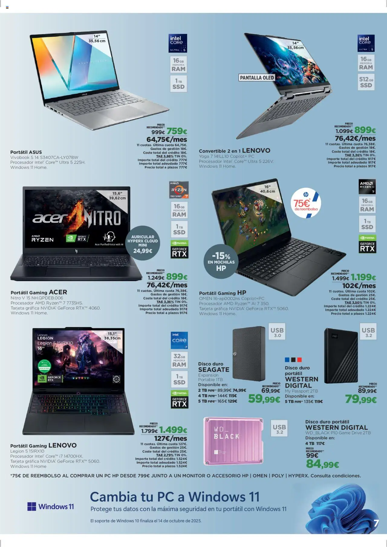 El Corte Inglés ofertas │ válido desde el 06.10.2025 | Página: 7 | Productos: Té, Monitor, PC, Disco