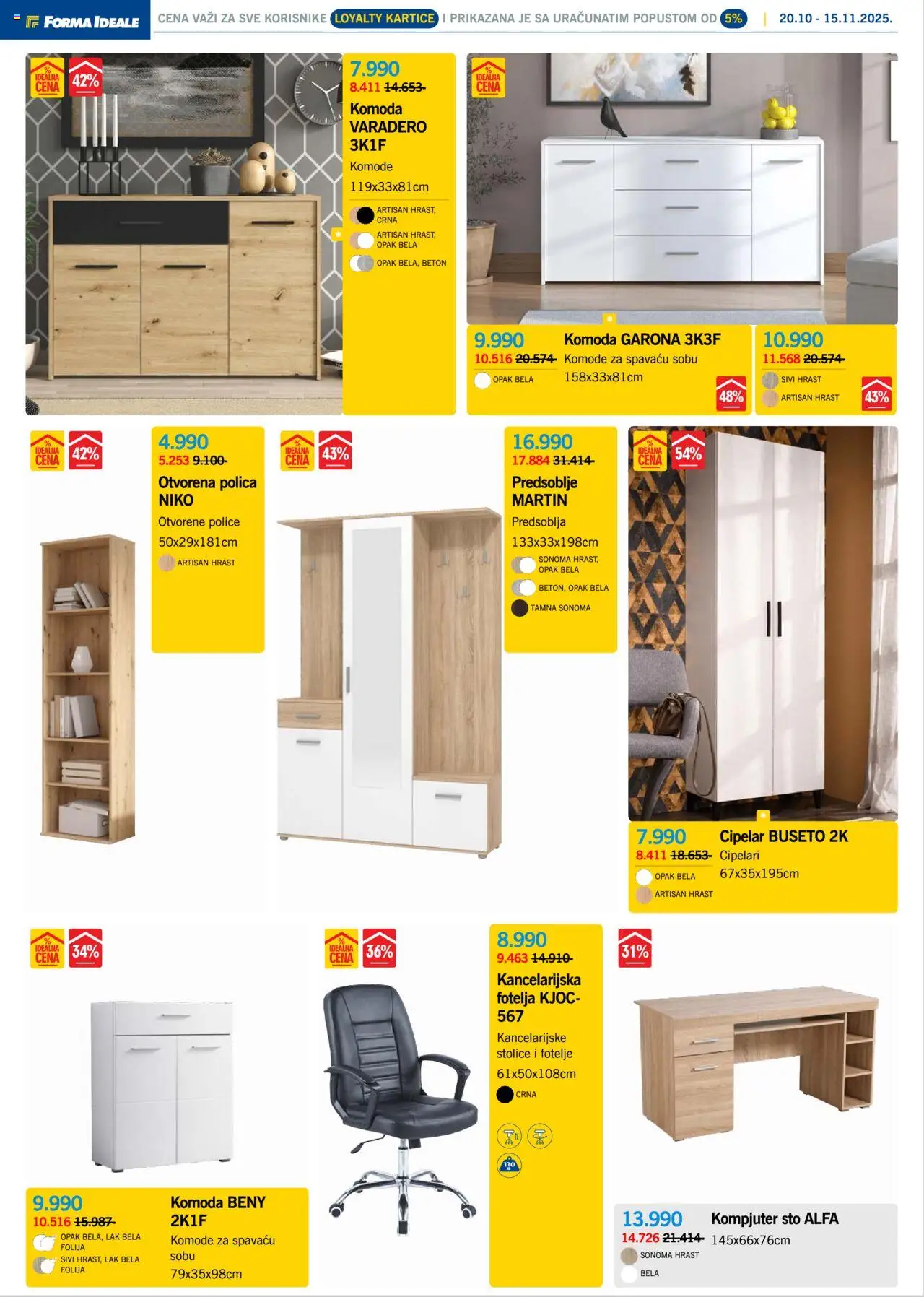 Forma Ideale katalog - važi od 20.10.2025 | Strana: 5 | Proizvode: Komoda, Polica, Sto, Kompjuter