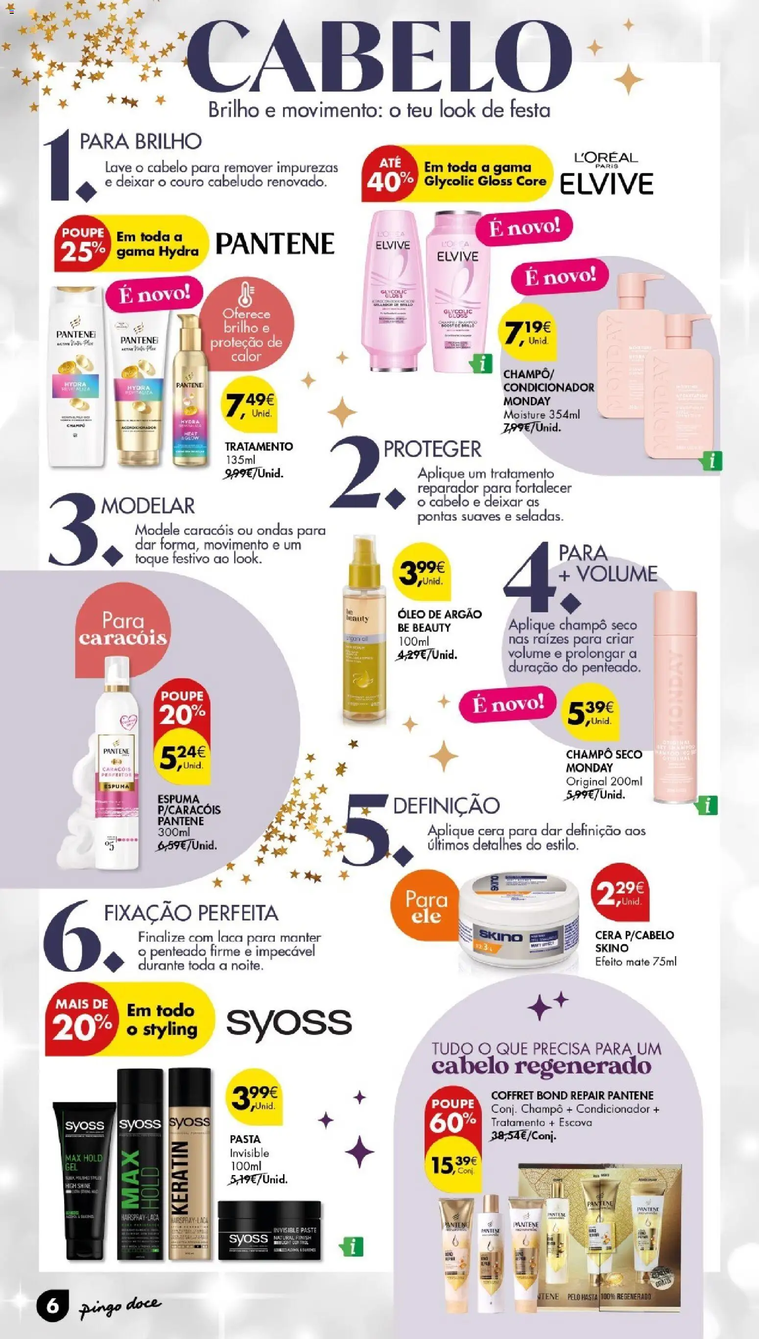 Pingo Doce - Cabazes de Natal │ válido de 16.12.2025 | Página: 6 | Produtos: Shampoo, Condicionador, Cera, Óleo