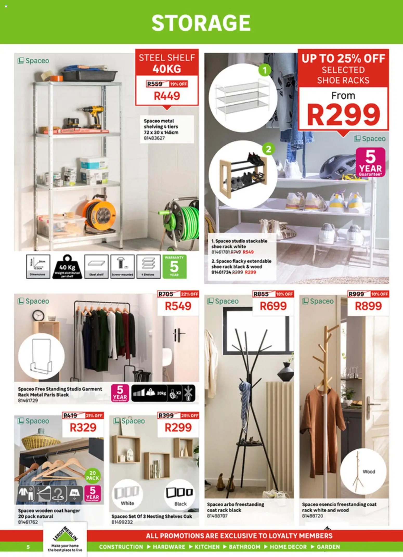 New Leroy Merlin catalogue – valid from 02.03.2026 | Page: 5 | Products: Coat, Shelf, Coat hanger