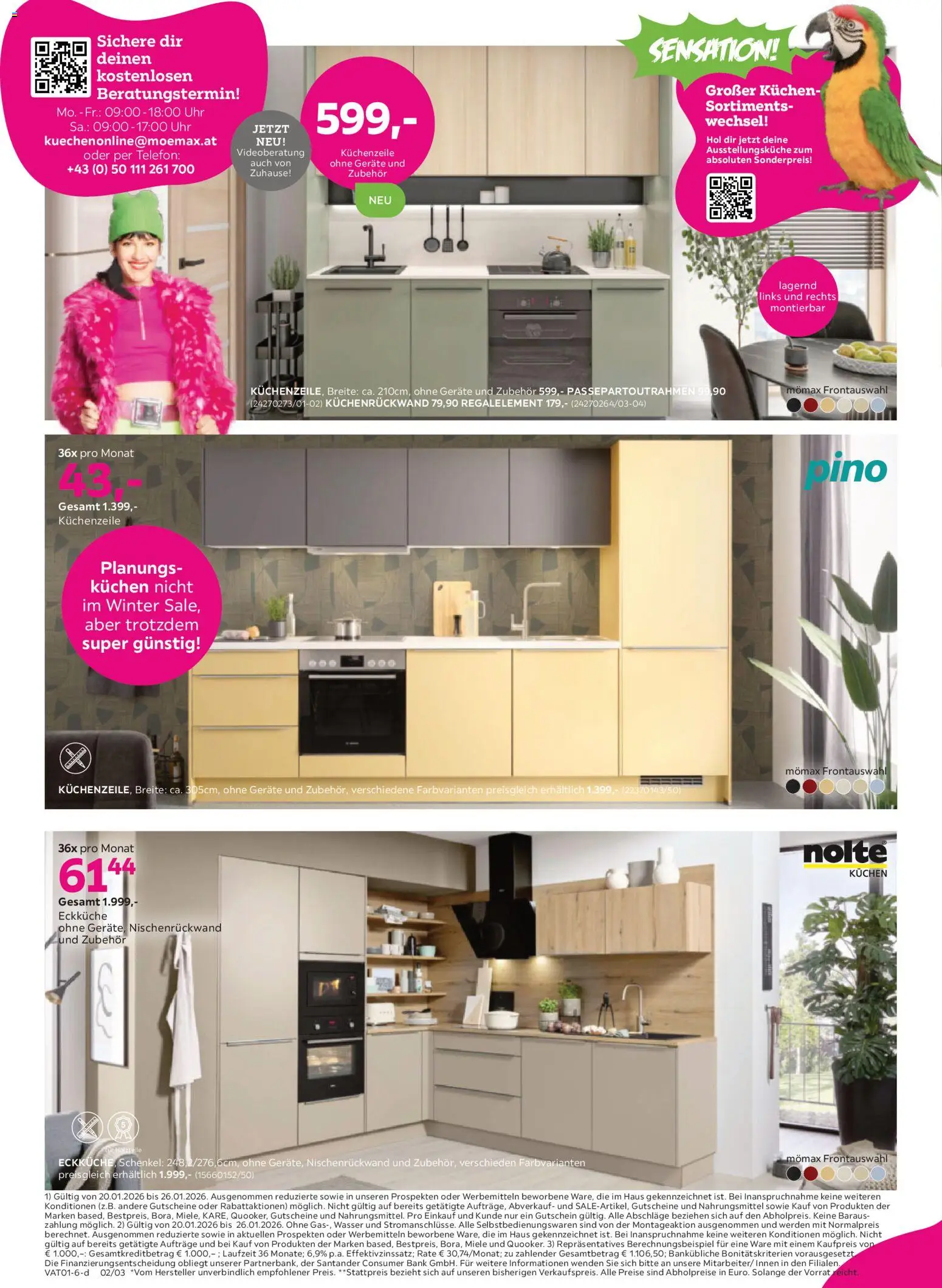 Mömax Prospekt aktuell gültig ab 20.01.2026 | Seite: 2 | Produkte: Wasser, Telefon, Uhr, Küchenzeile