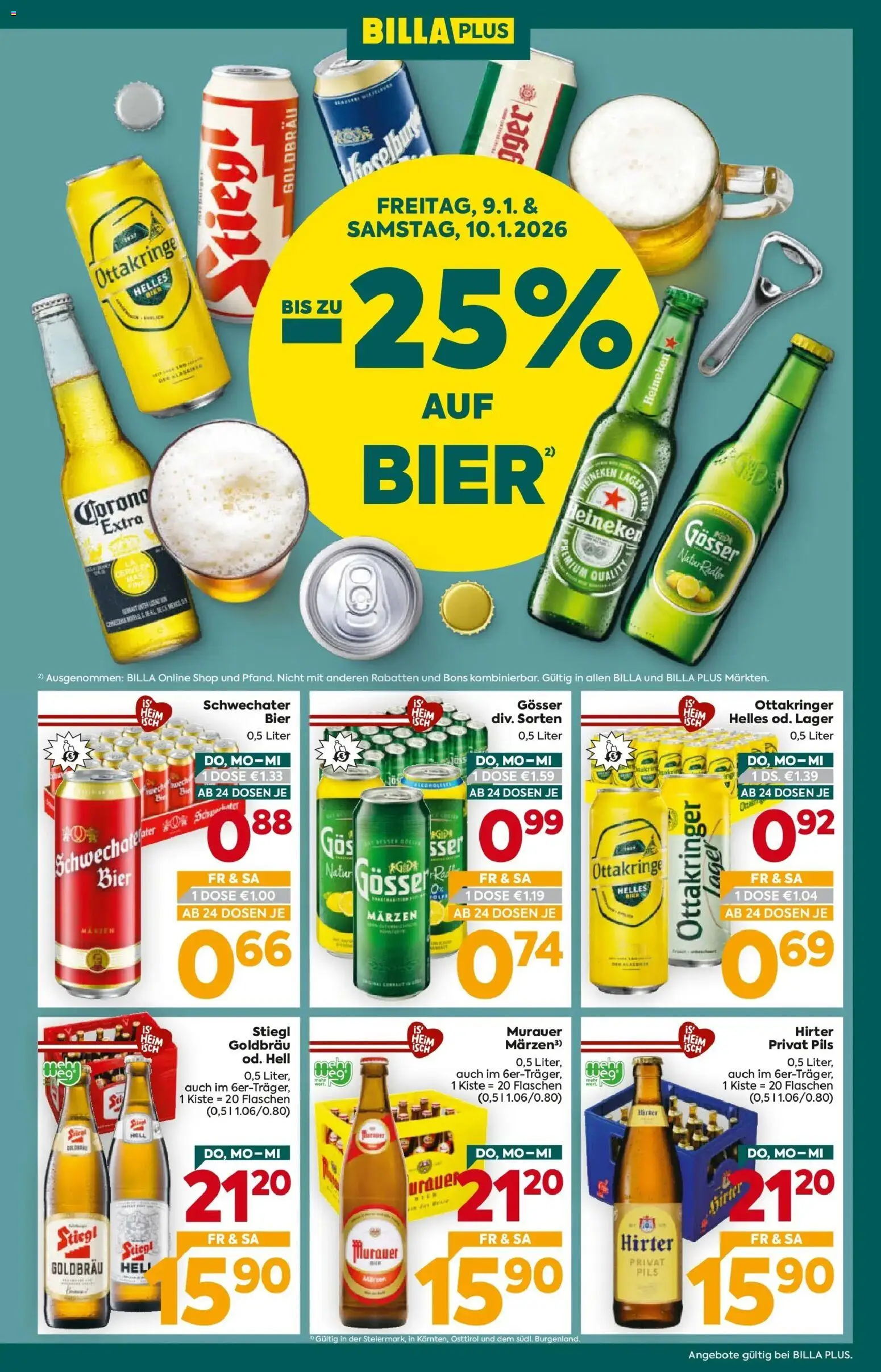 Billa Plus Flugblatt - Steiermark gültig ab 08.01.2026 | Seite: 3 | Produkte: Bier