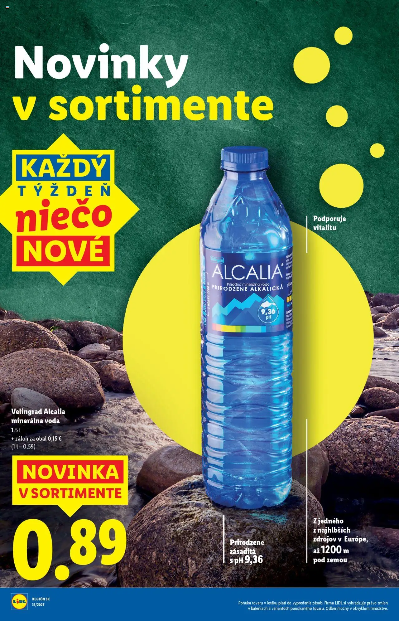 Lidl leták │ platný od 28.07.2025 | Strana: 34 | Produkty: Voda, Minerálna voda