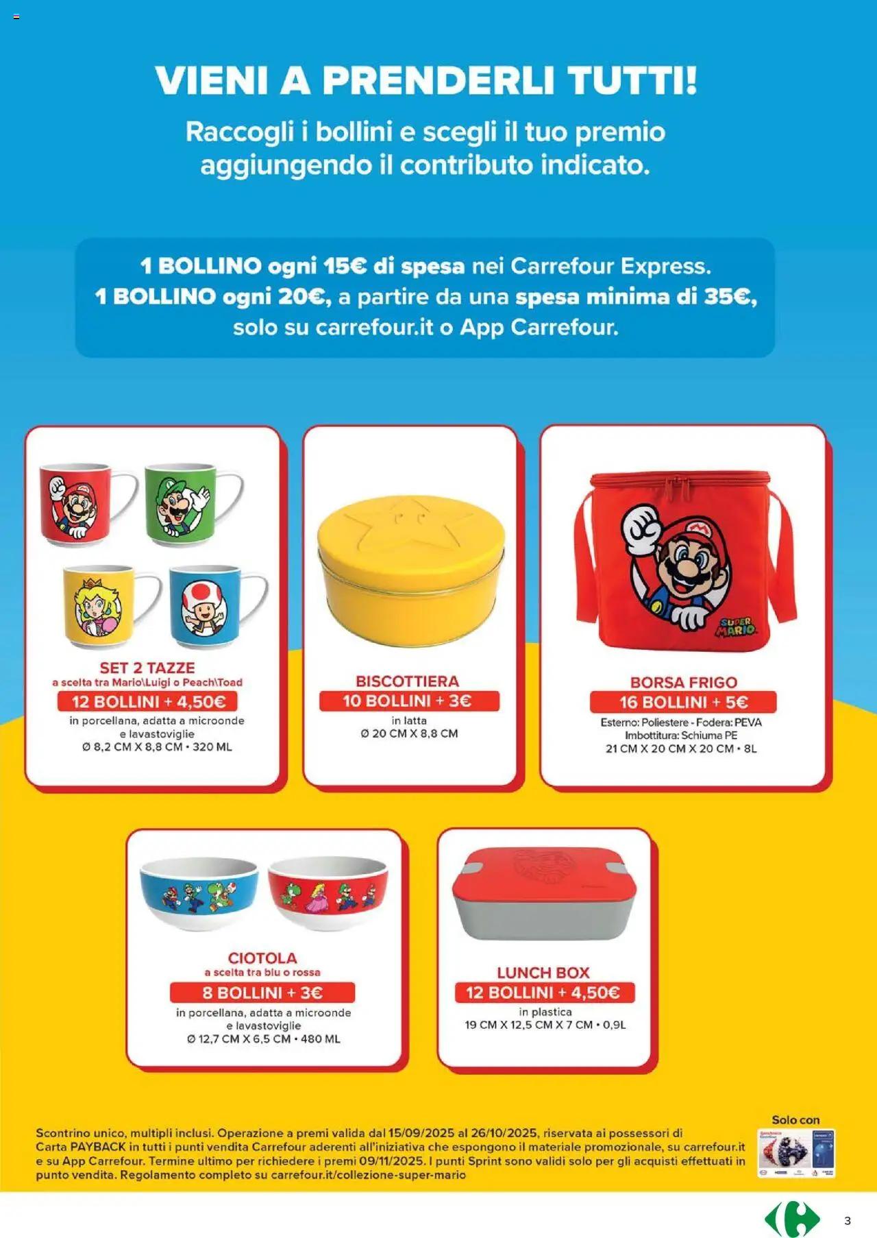 Volantino Carrefour del 18.09.2025 | Pagina: 3 | Prodotti: Microonde, Lavastoviglie, Borsa, Ciotola