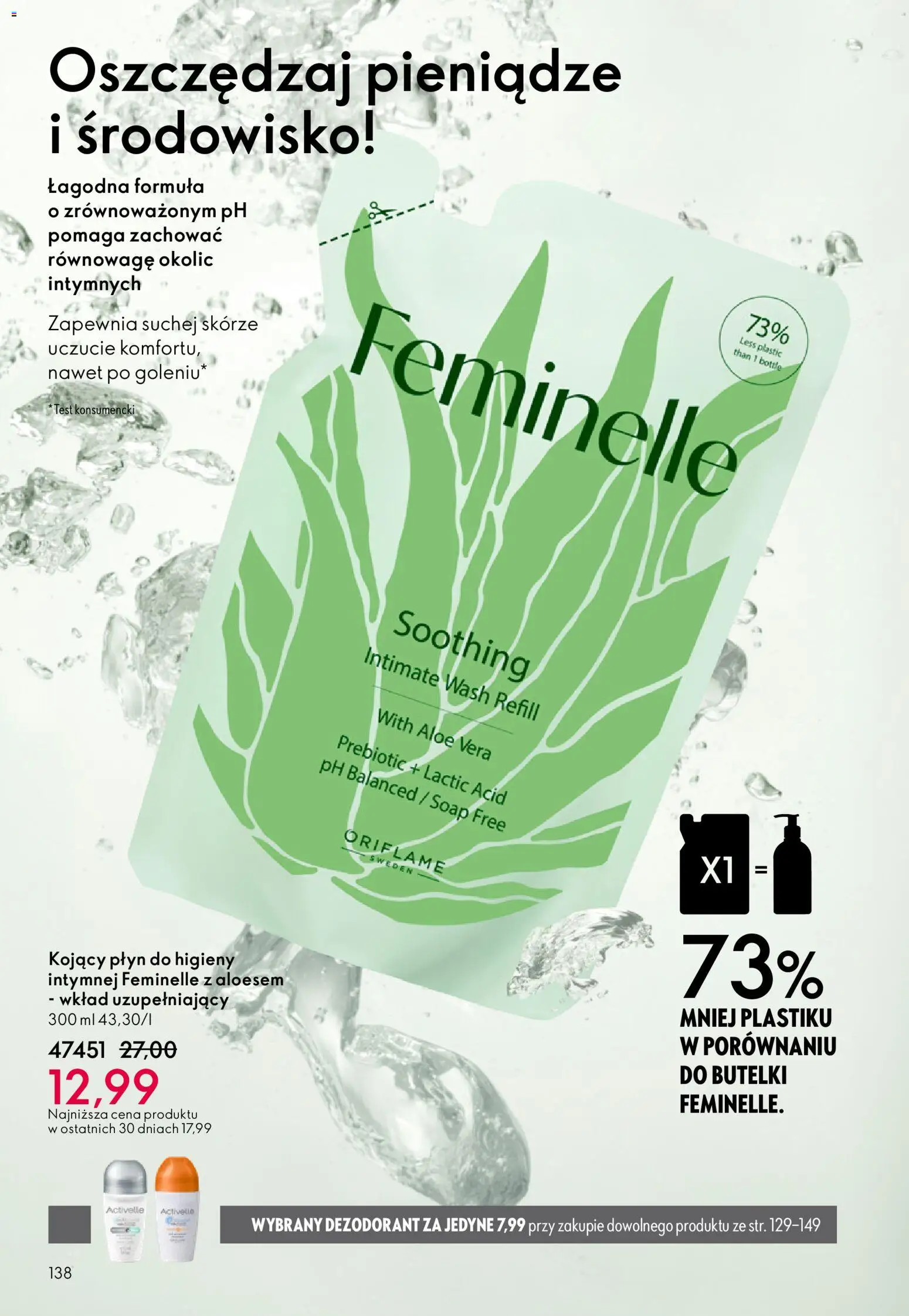 Oriflame Katalog 4 2026 od 04.03.2026 | Strona: 138 | Produkty: Dezodorant, Płyn do higieny intymnej