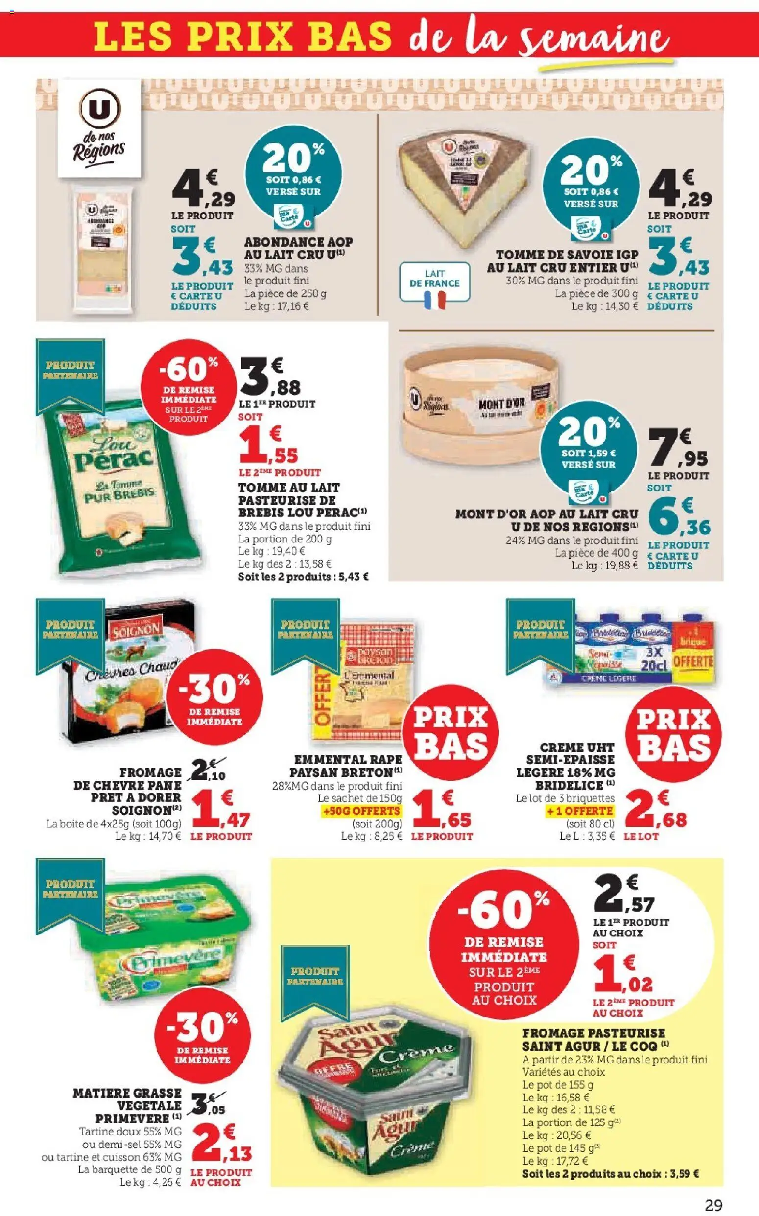 {H1} | Page: 29 | Produits: Emmental, Lait, Fromage, Crème