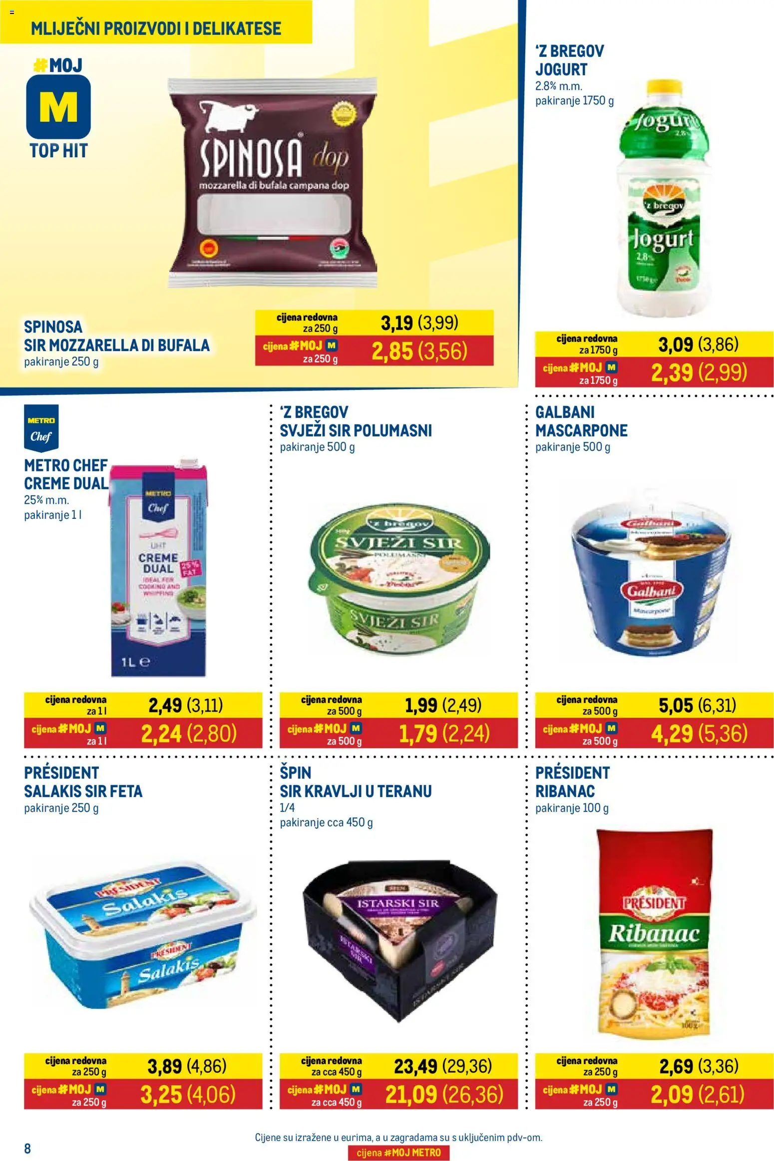 Metro katalog | vrijedi od 01.12.2025 | Stranica: 8 | Proizvodi: Feta, Mozzarella, Mascarpone, Svježi sir