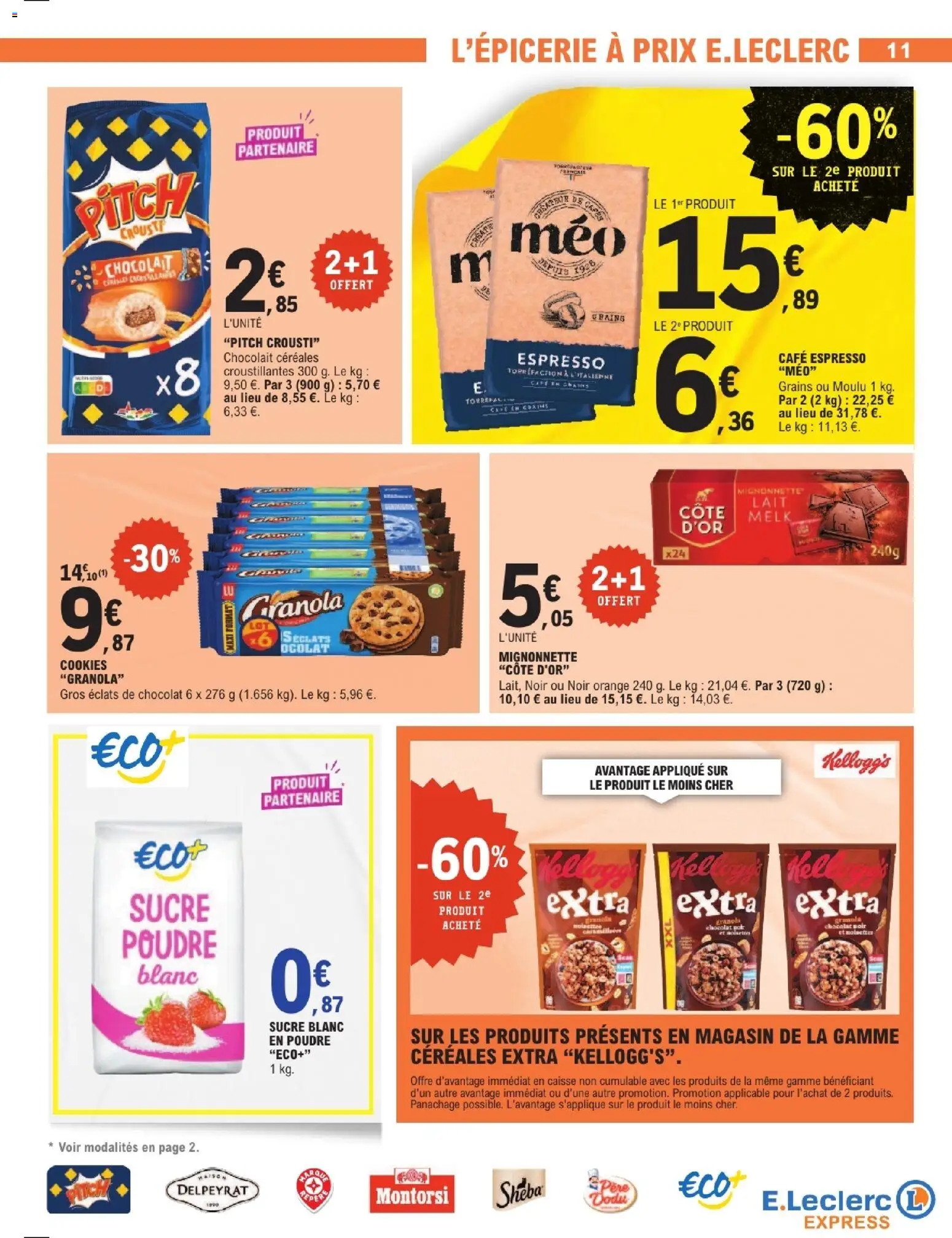 {H1} | Page: 11 | Produits: Orange, Cookies, Lait, Chocolat