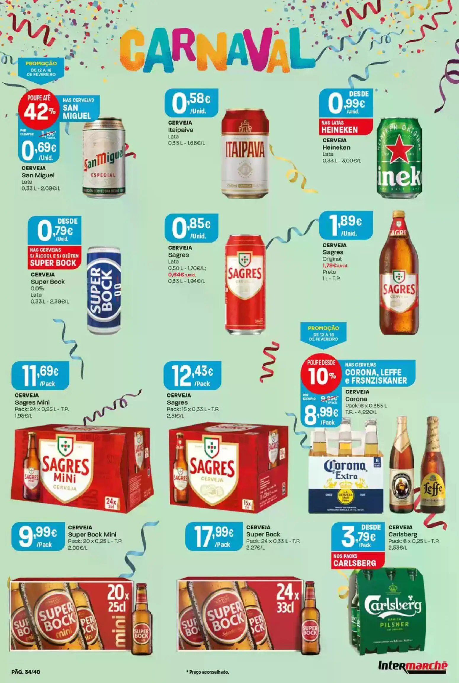 Intermarché folheto │ válido de 12.02.2026 | Página: 34 | Produtos: Super bock, Cerveja