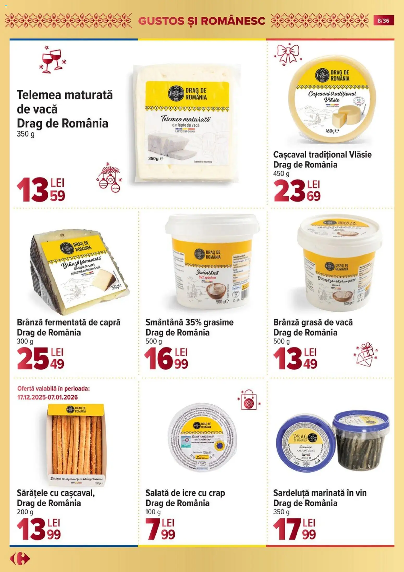 Noul catalog Carrefour – valabil de la 19.11.2025 | Pagină: 8 | Produse: Cașcaval, Brânză, Smântână, Salată cu icre