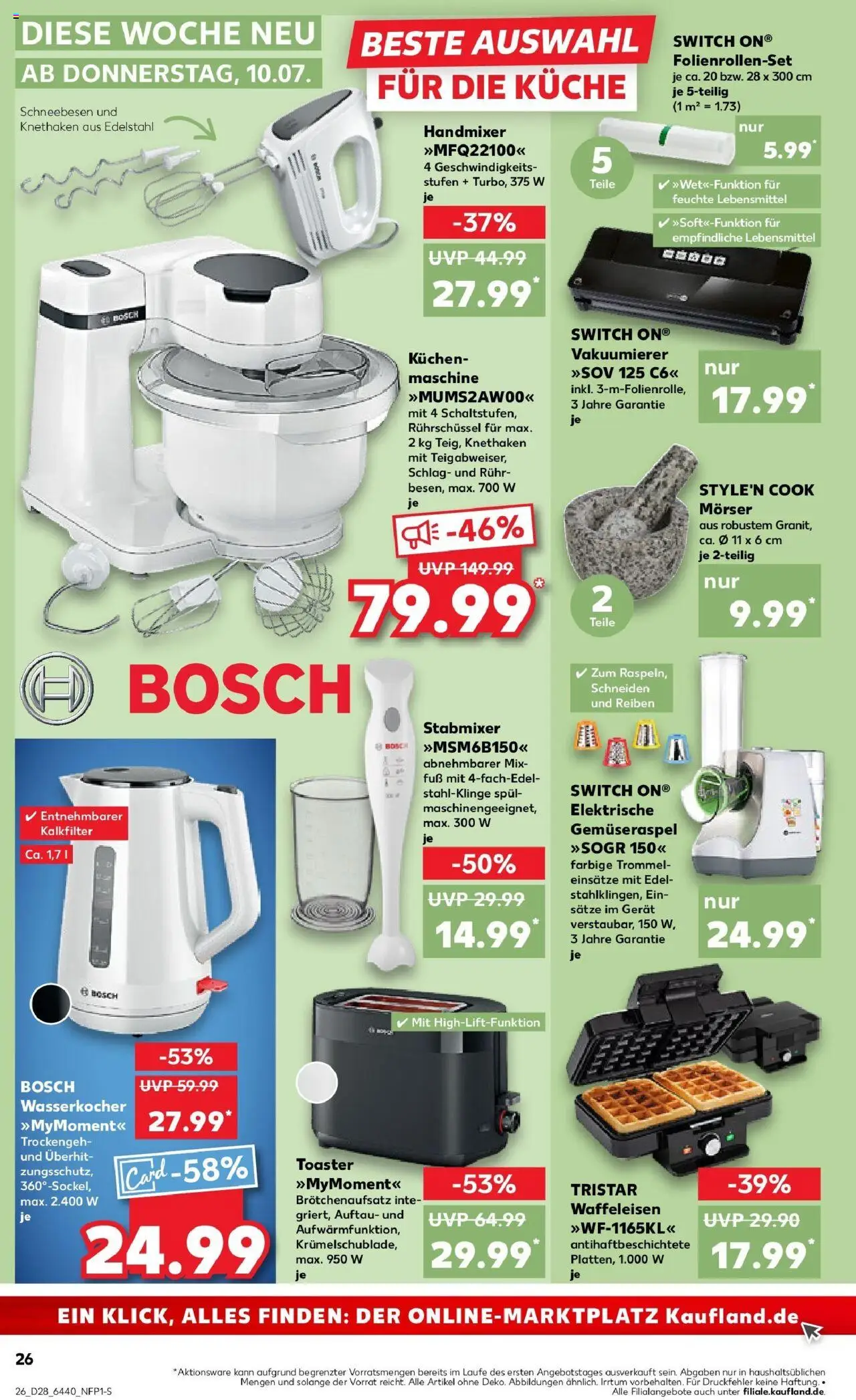 Kaufland prospekt Worms	 - gültig ab dem 09.07.2025 | Seite: 26 | Produkte: Bosch, Mixer, Kuchen, Stabmixer