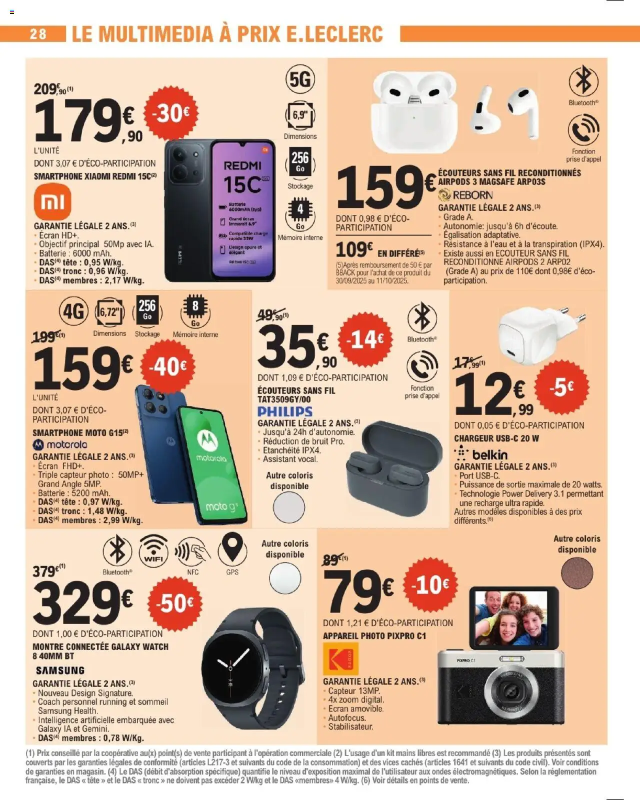 {H1} | Page: 28 | Produits: Smartphone, Montre, USB, Prise