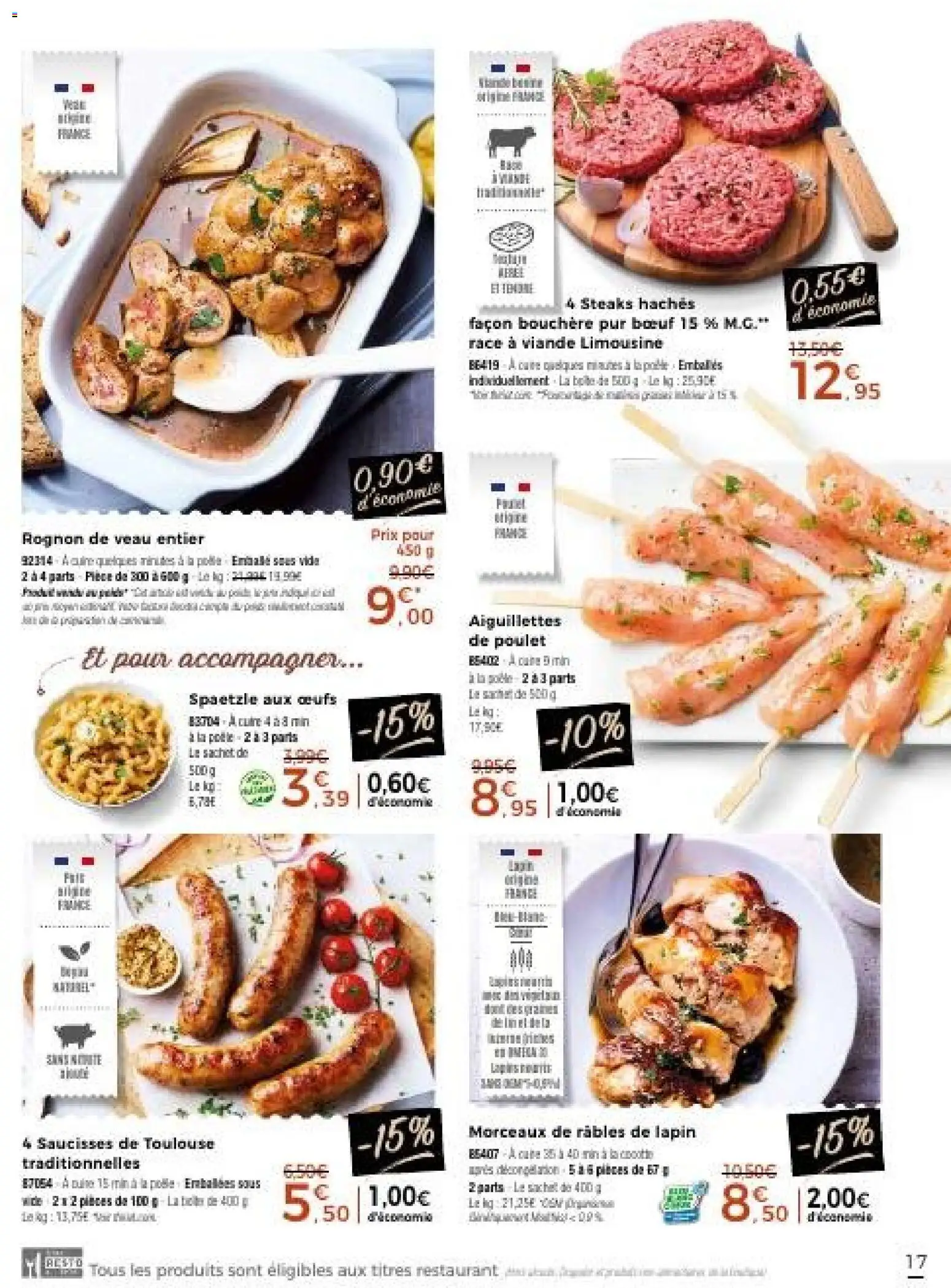 {H1} | Page: 17 | Produits: Poêle, Lapin, Œufs, Viande