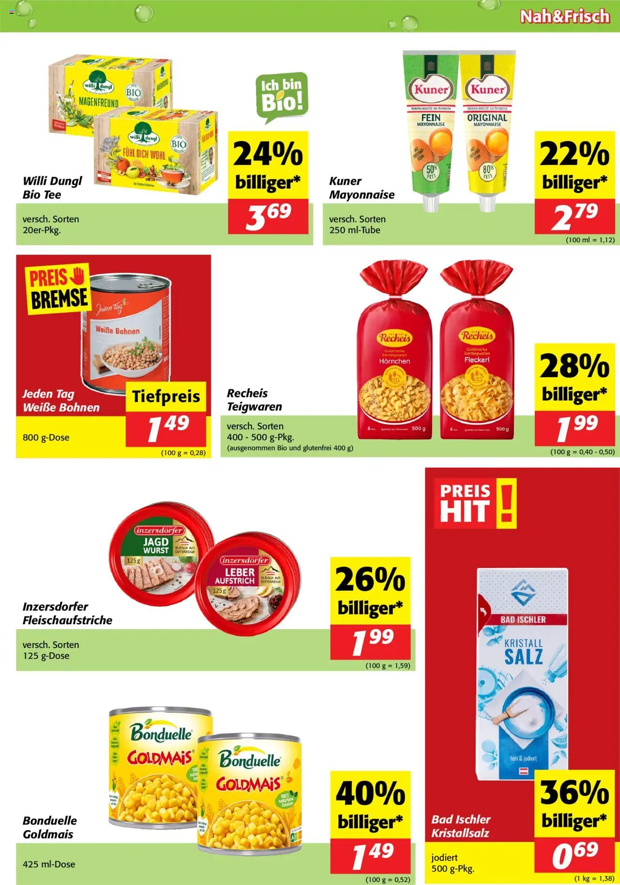 Nah und Frisch Flugblatt gültig ab 08.10.2025 | Seite: 5 | Produkte: Mayonnaise, Salz, Wurst, Bad